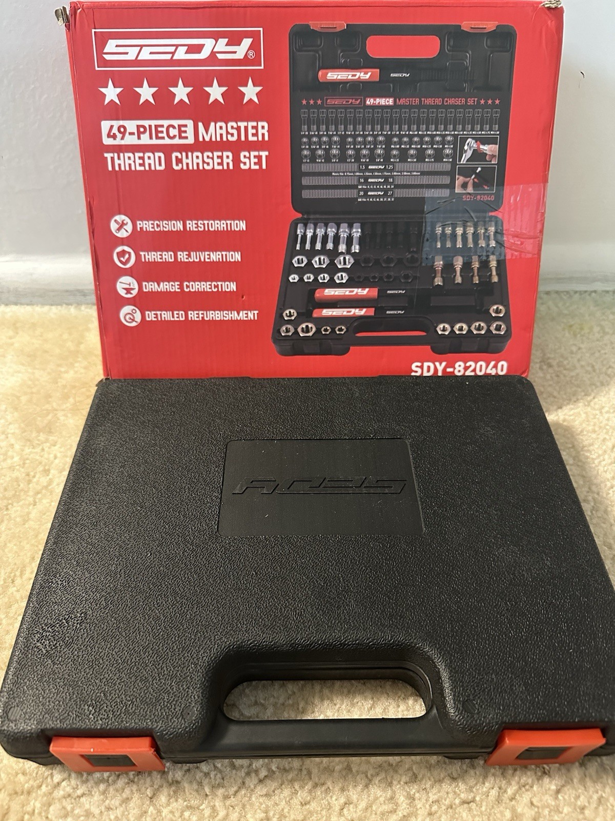 Thread Repair Thread Chaser Tool Set-49PCS Thread Cleaner Rethreading Master Kit