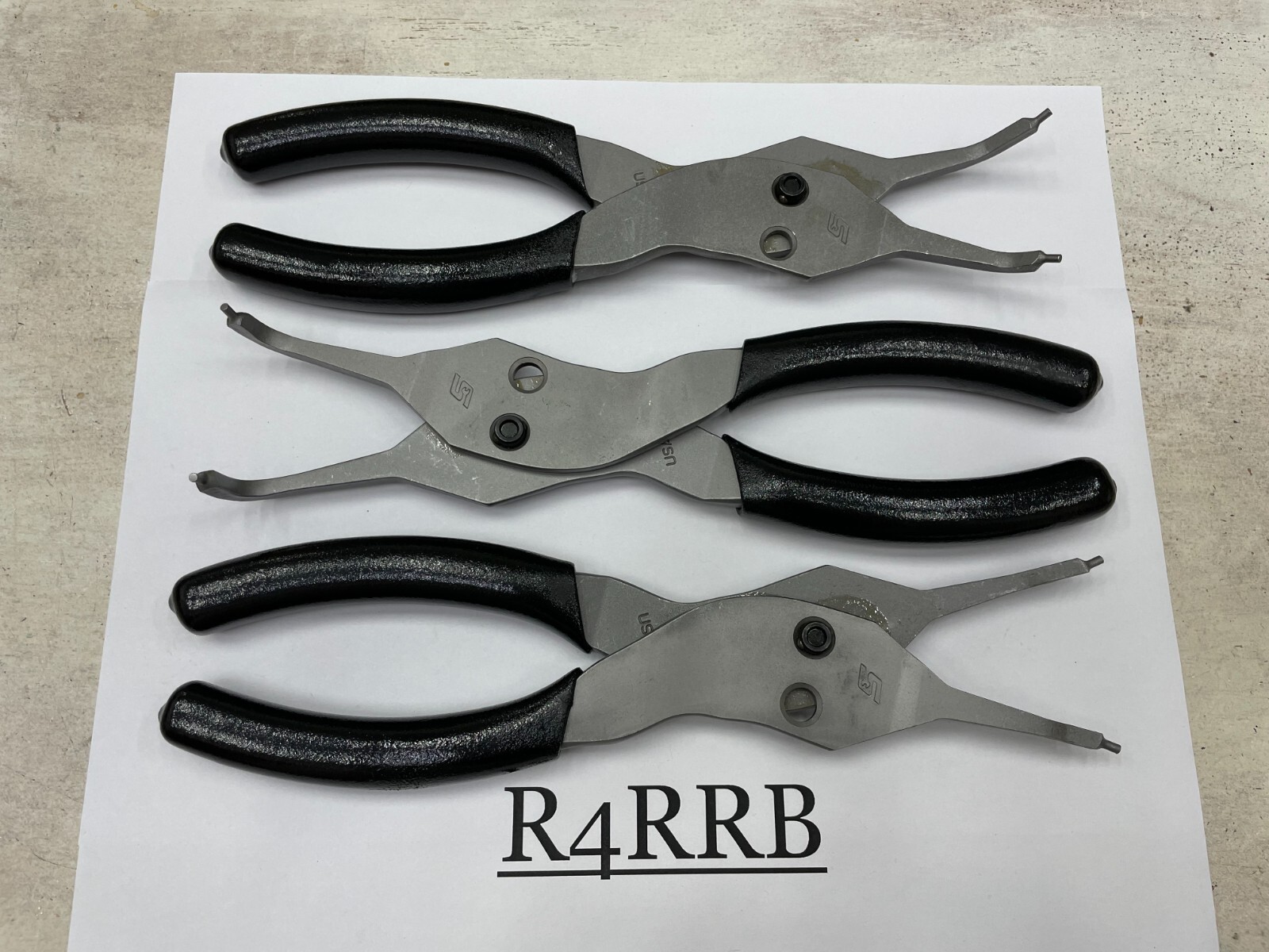 Snap-on Tools USA NEW 3pc BLACK Soft Grip .090 Tip Snap Ring Pliers Lot Set