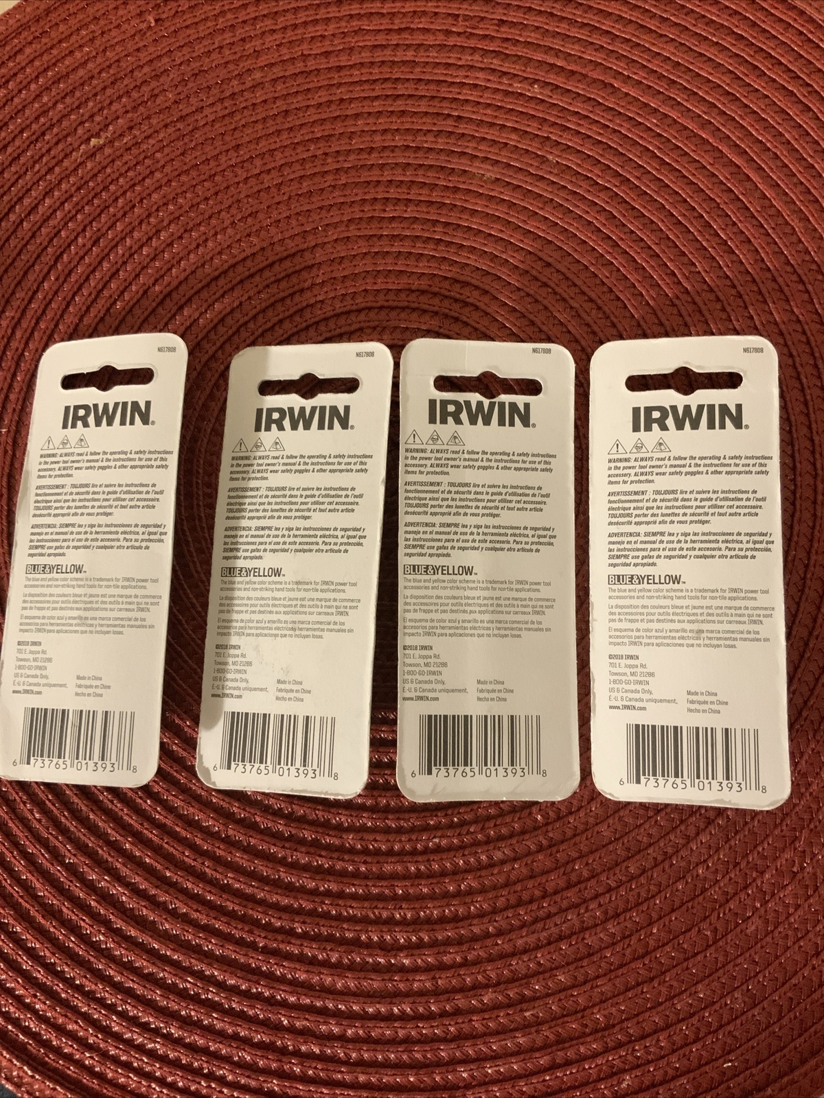 LOT OF 4 IRWIN 1/4¨ DRIVE & SHANK SOCKET ADAPTER W/BALL FOR DRILL # IWAF26214