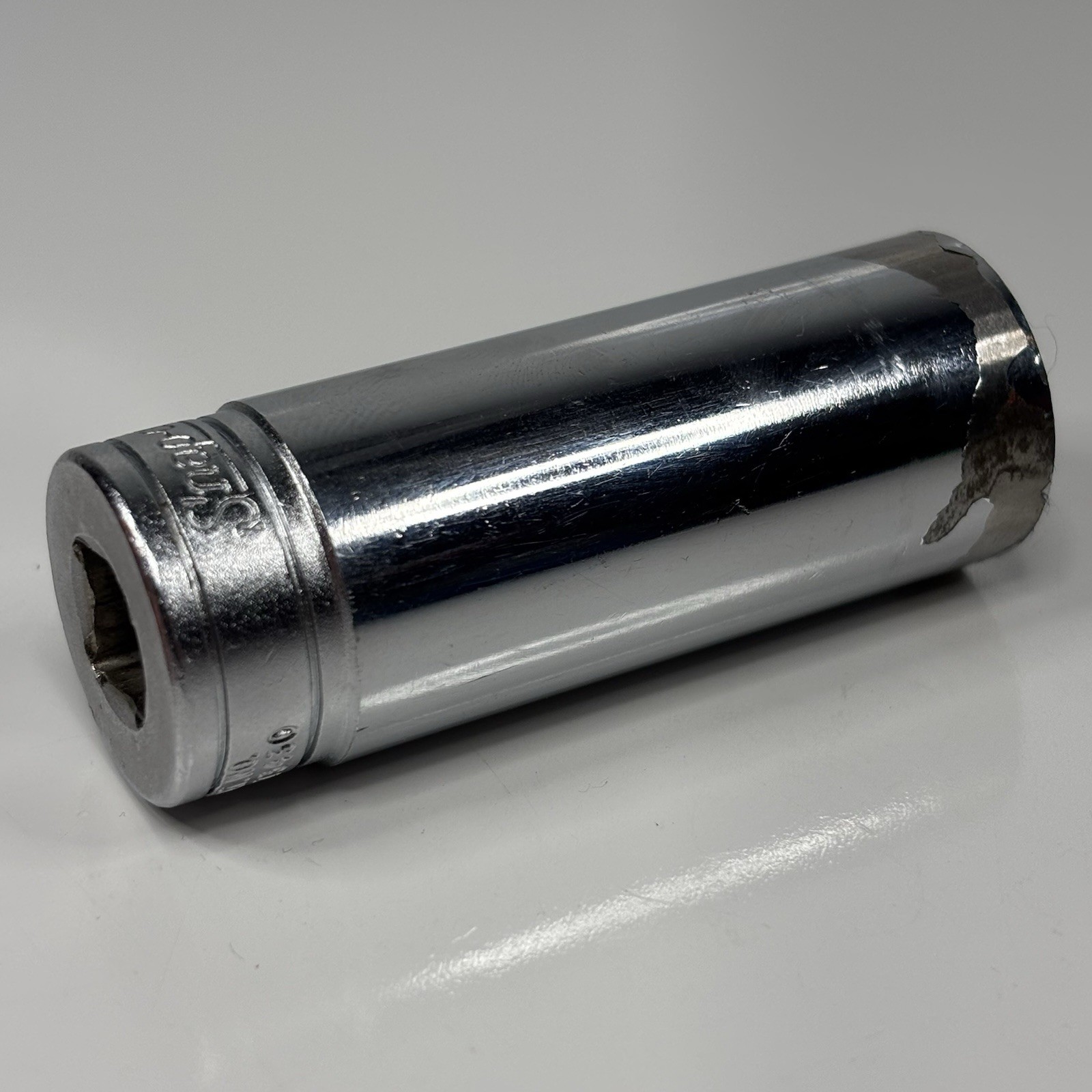 Snap On Tools SFS241 3/8 Dr 6Pt SAE 3/4 Flank Dr Deep Chrome Socket USA VTG