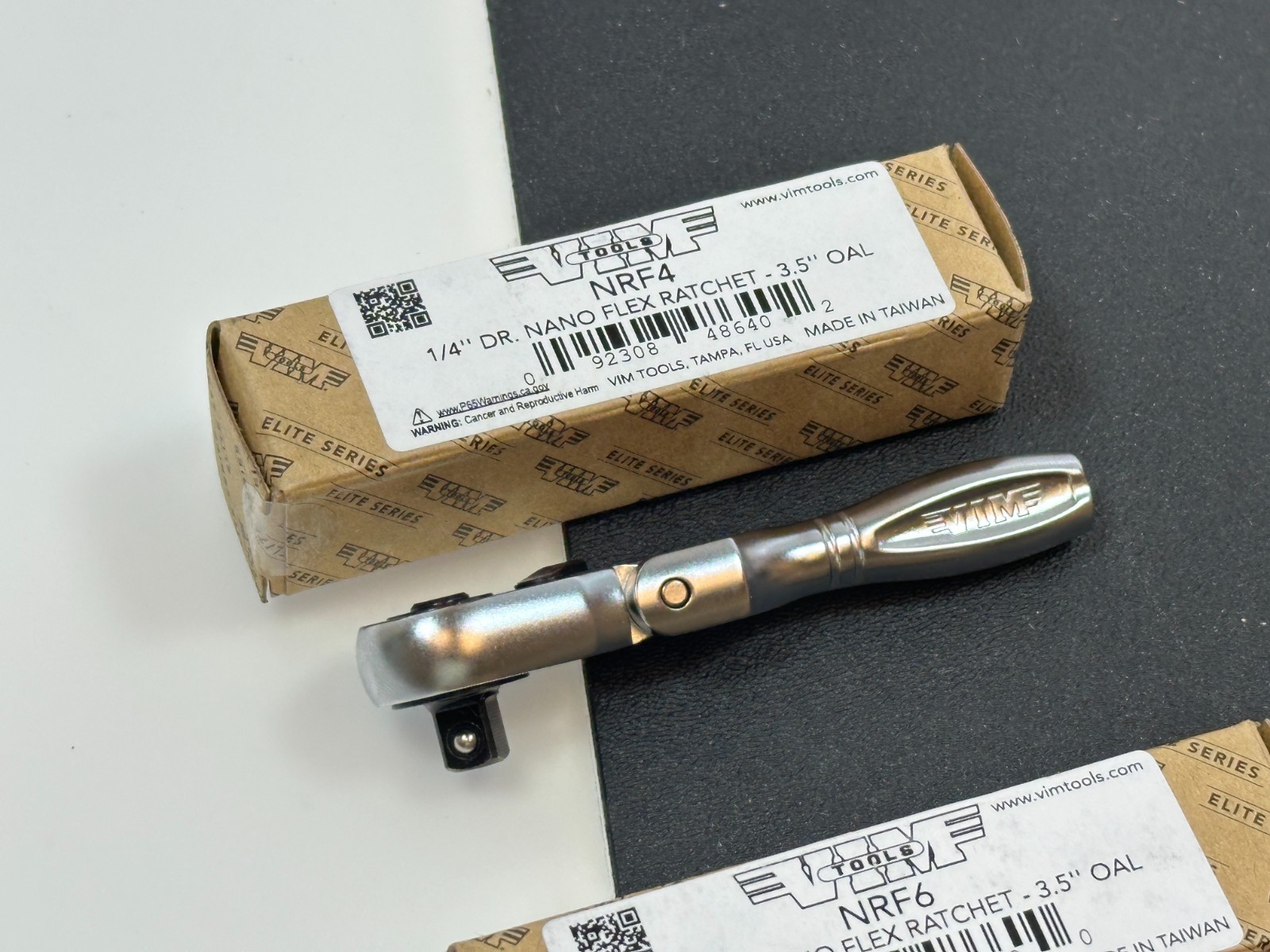 NEW VIM Tools 2pc NRF4 1/4″ Dr. & NRF6 3/8″ Dr. Nano Flex Head Micro Ratchet Set