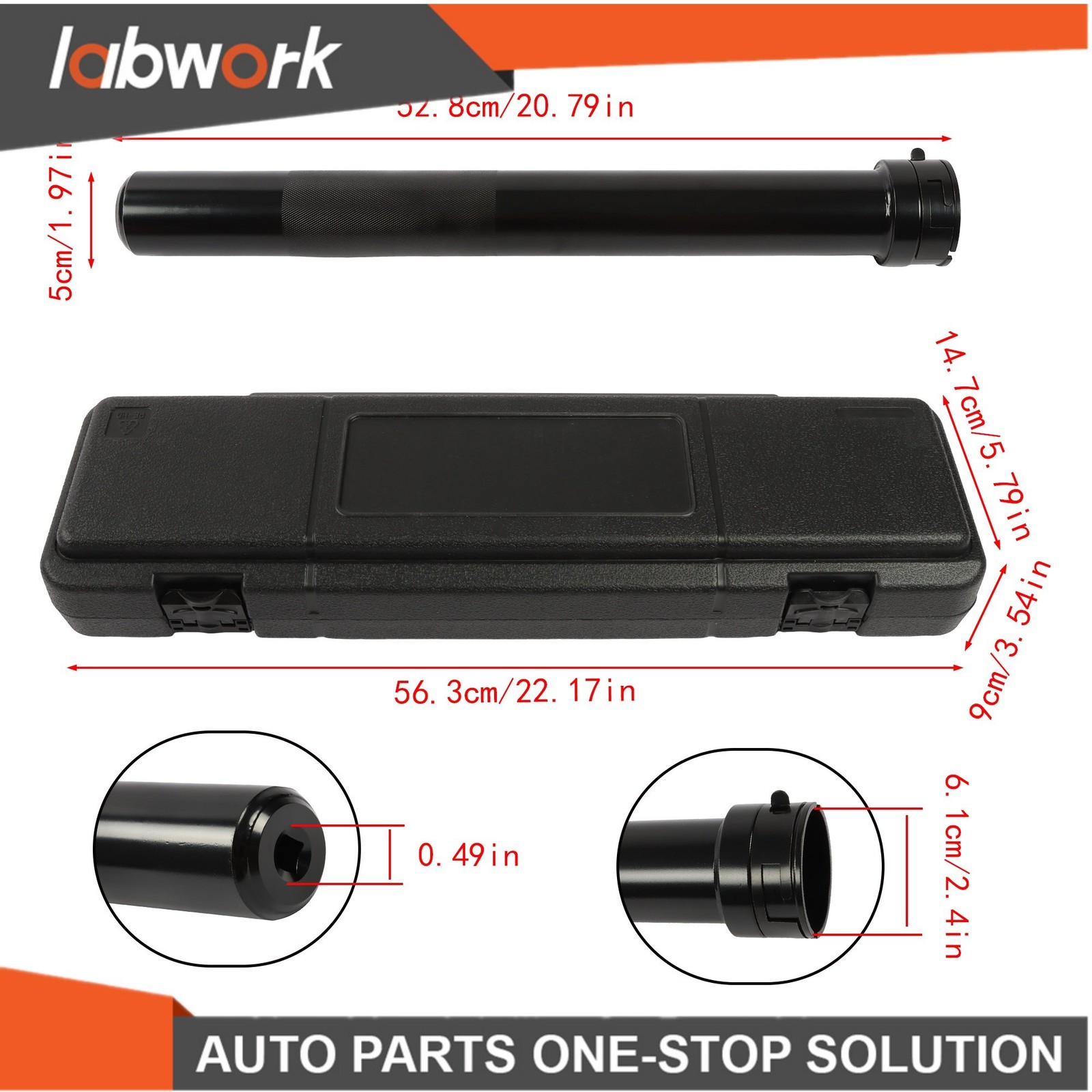 Labwork 13pc Inner Tie Rod Removal Installation Tool w/12 SAE & Metric Adaptors
