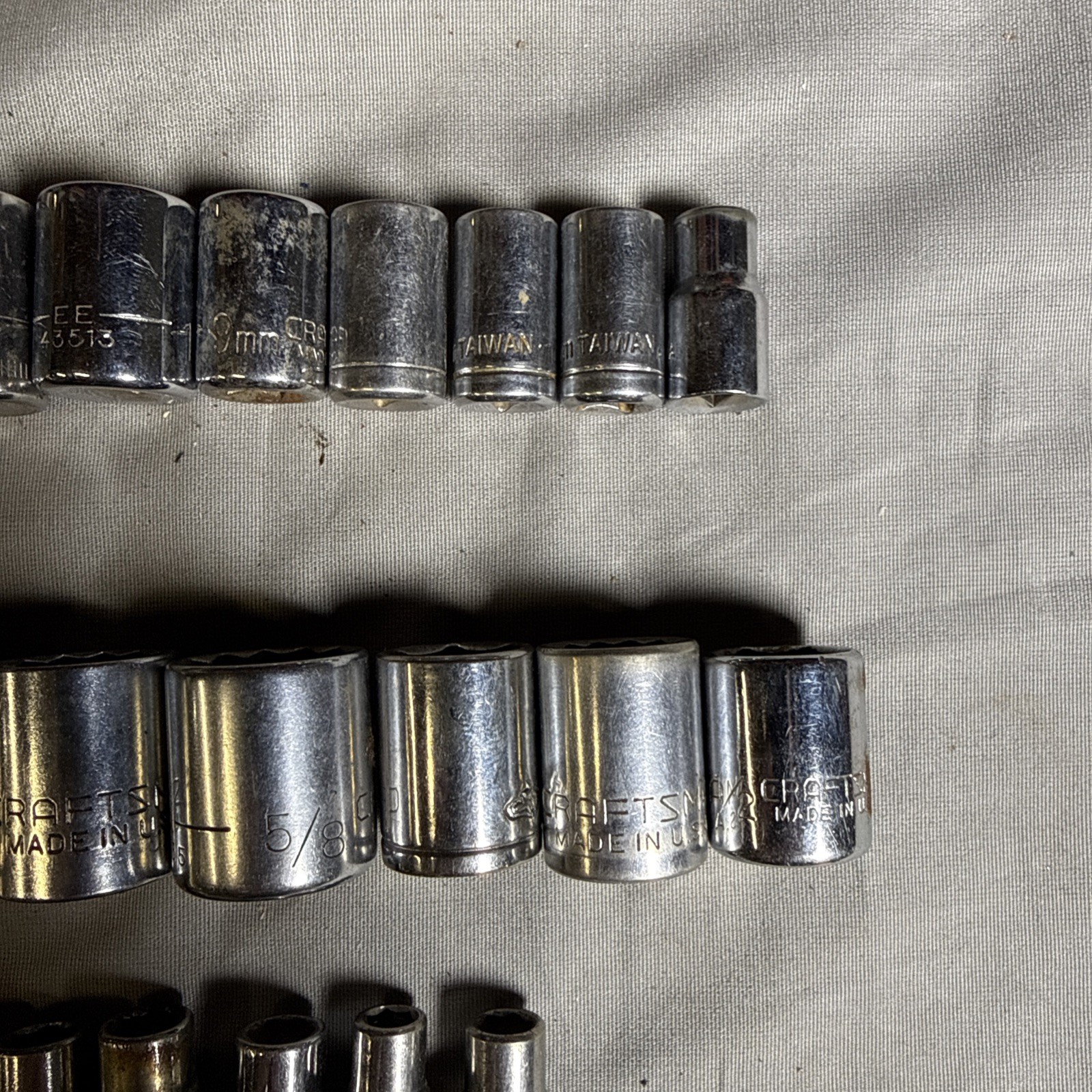 Random Assortment Of Sockets – Include Some Craftsman EE And V SAE And Metric