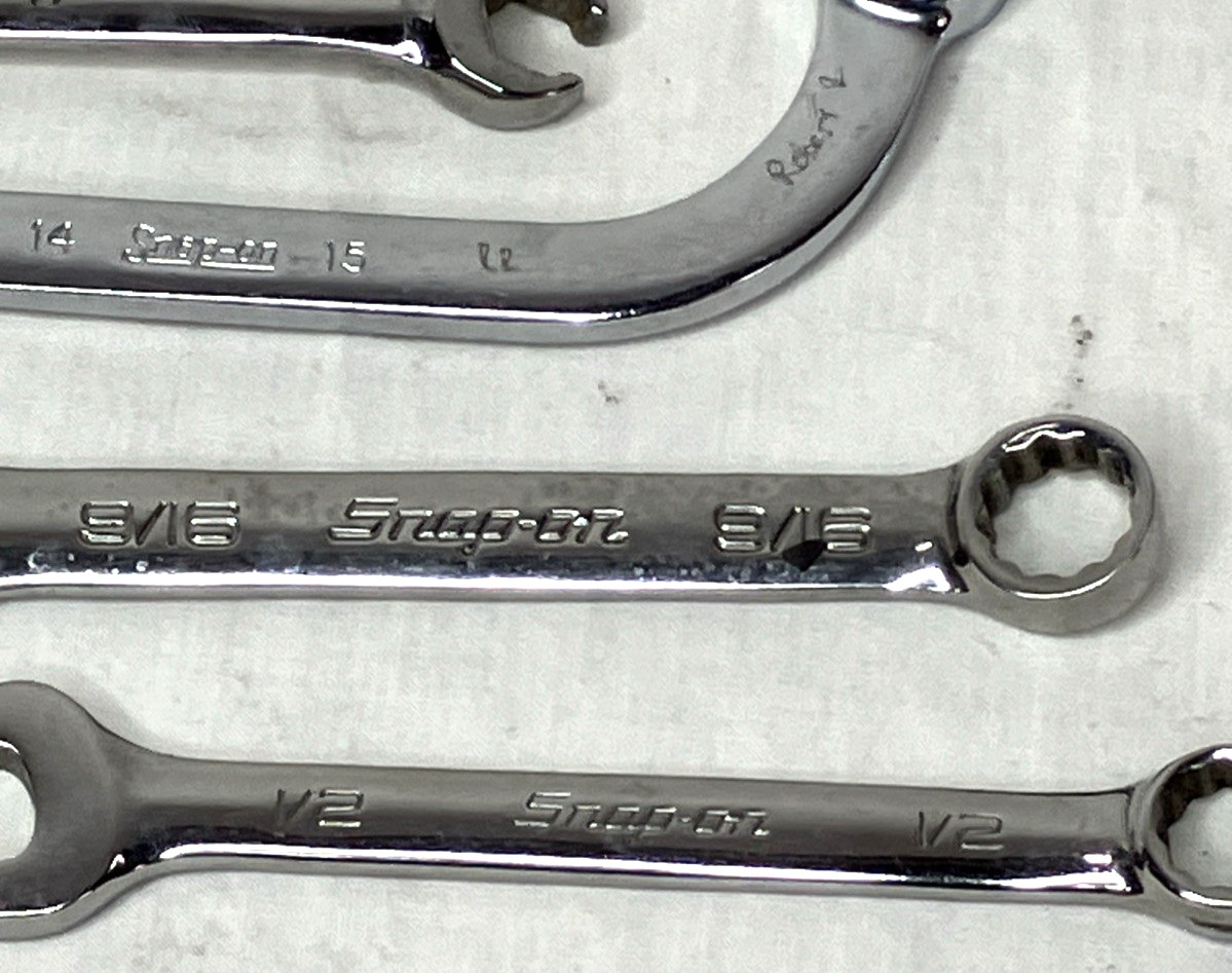 Snap-On Wrench Lot SAE & Metric 1/2 9/16 9/16 11mm 13mm + Matco 15mm