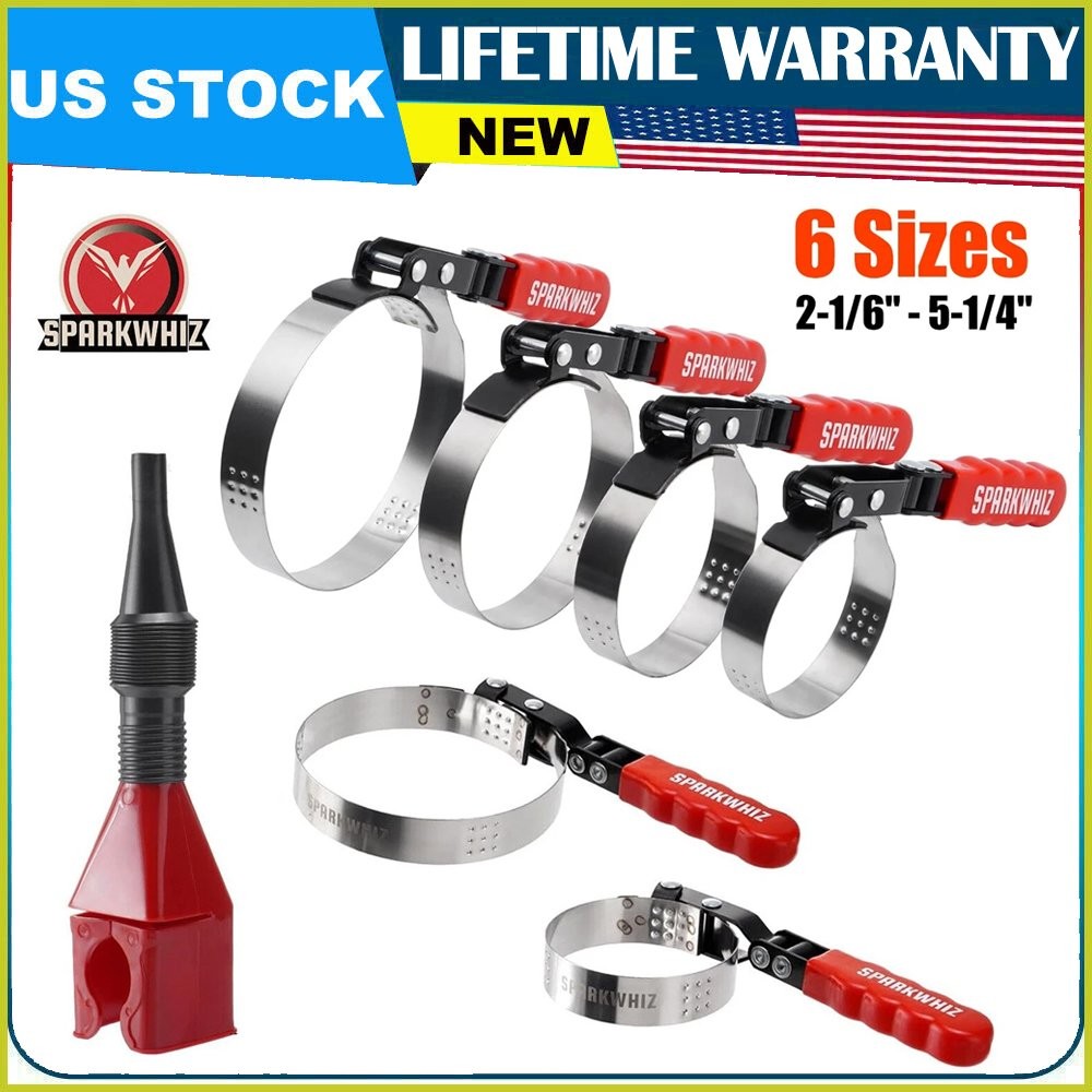 SPARKWHIZ 7 IN 1 Oil Filter Wrench Set Oil Filter Removal Tool 2-1/6″ 5-1/4″