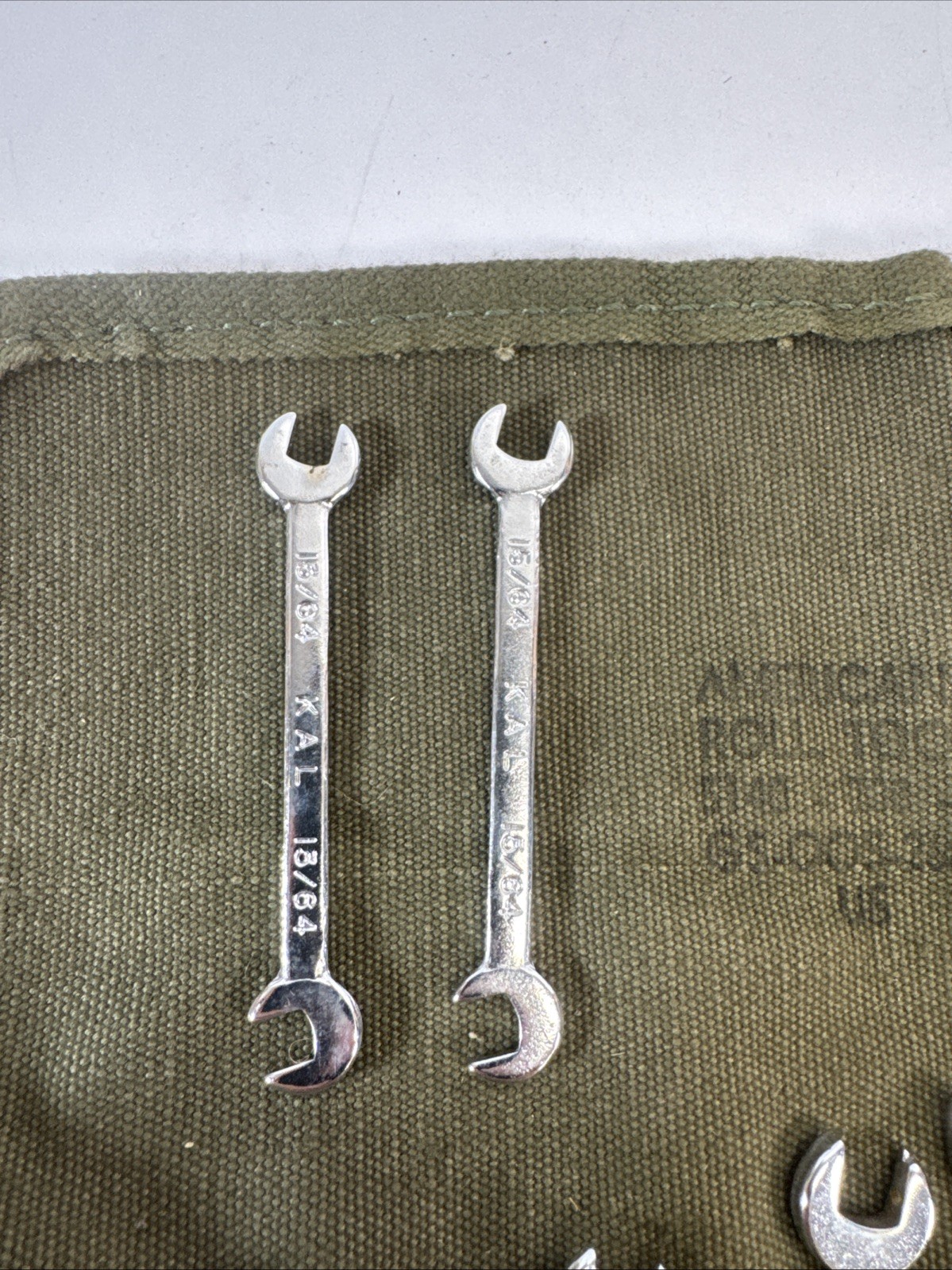 KAL AKE USA SAE Ignition Wrench Set 10pc Canvas Roll Military