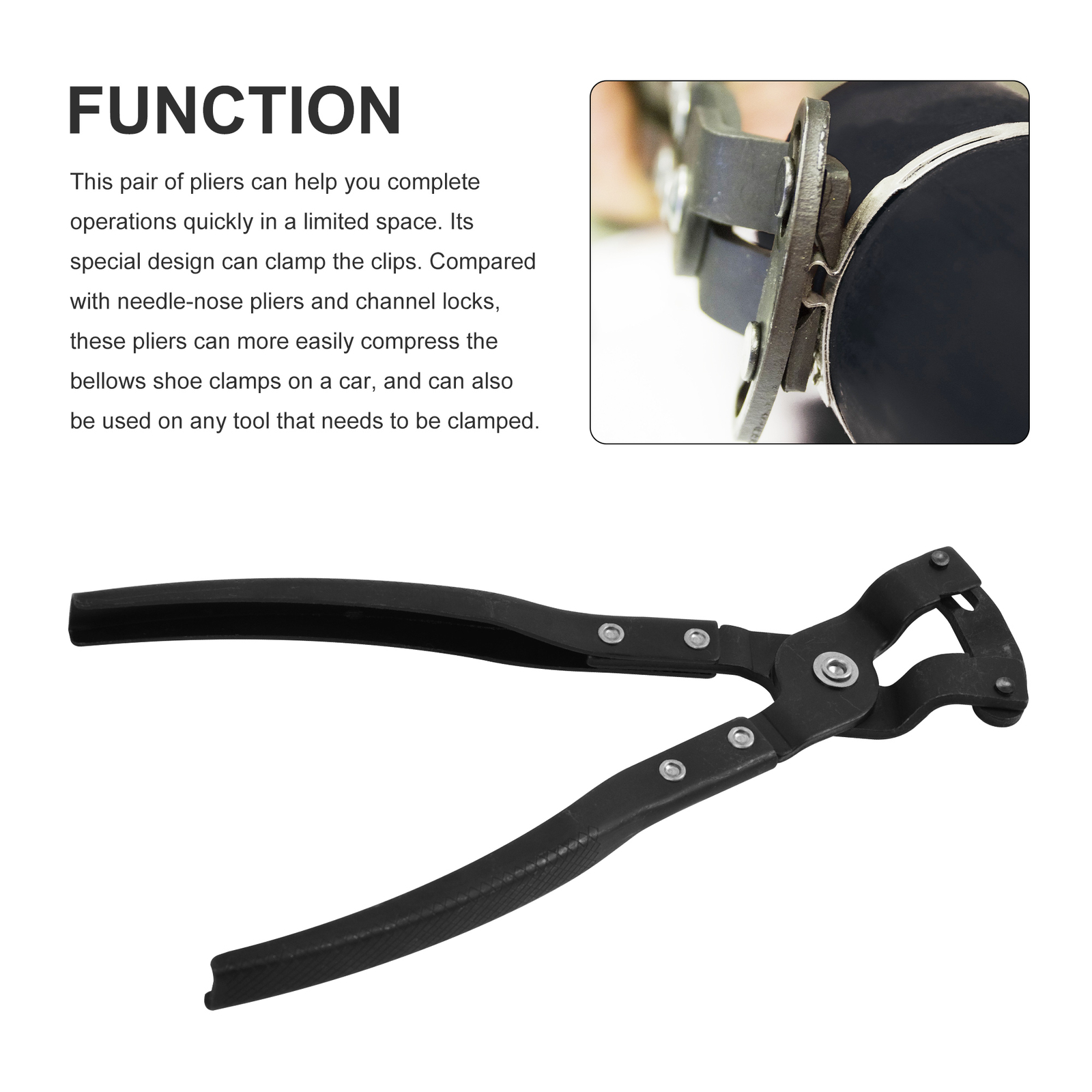16.8″ Offset CV Joint Boot Clamp Plier Crimping Plier,Ear Type for Hard-to-Reach