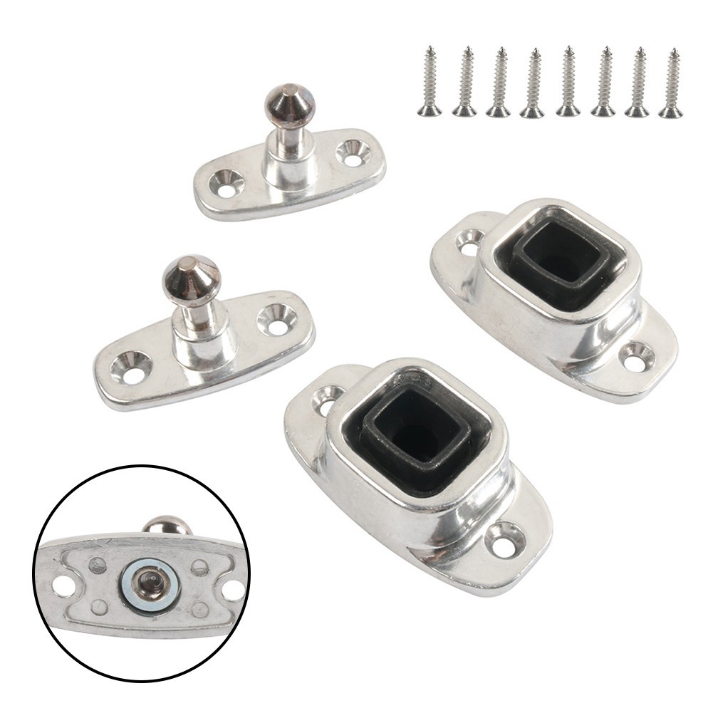 RV Door Holder Aluminum Alloy Rubber Base Silent Operation 4 Metal Screws