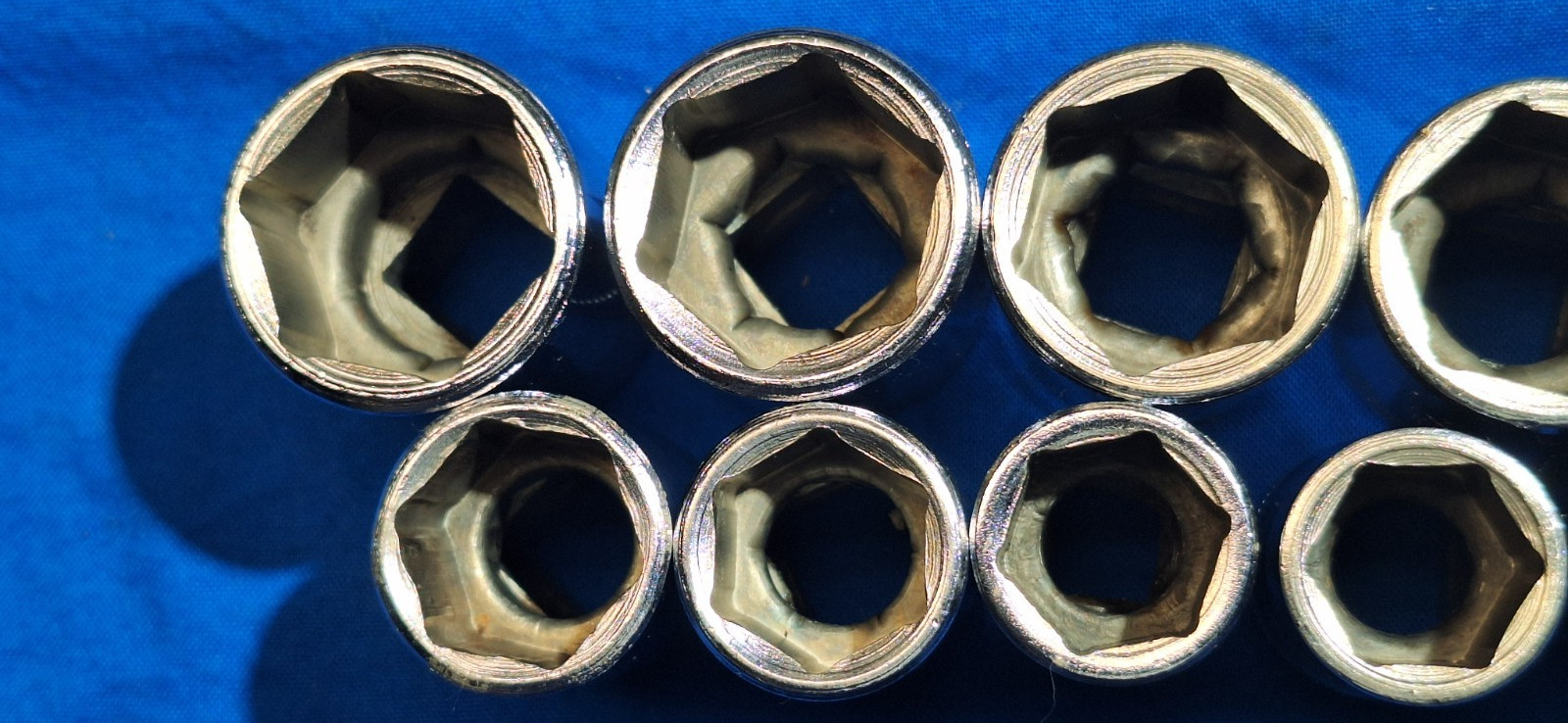 old logo 1981, 82 Snap-On 13pc 1/2″dr Metric shallow 6pt socket set 24mm-12mm