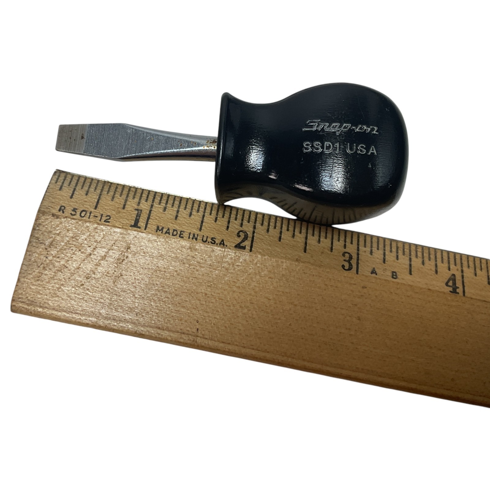 Snap-on SSD1 Stubby Slotted Flathead Screwdriver Black Handle USA Tool
