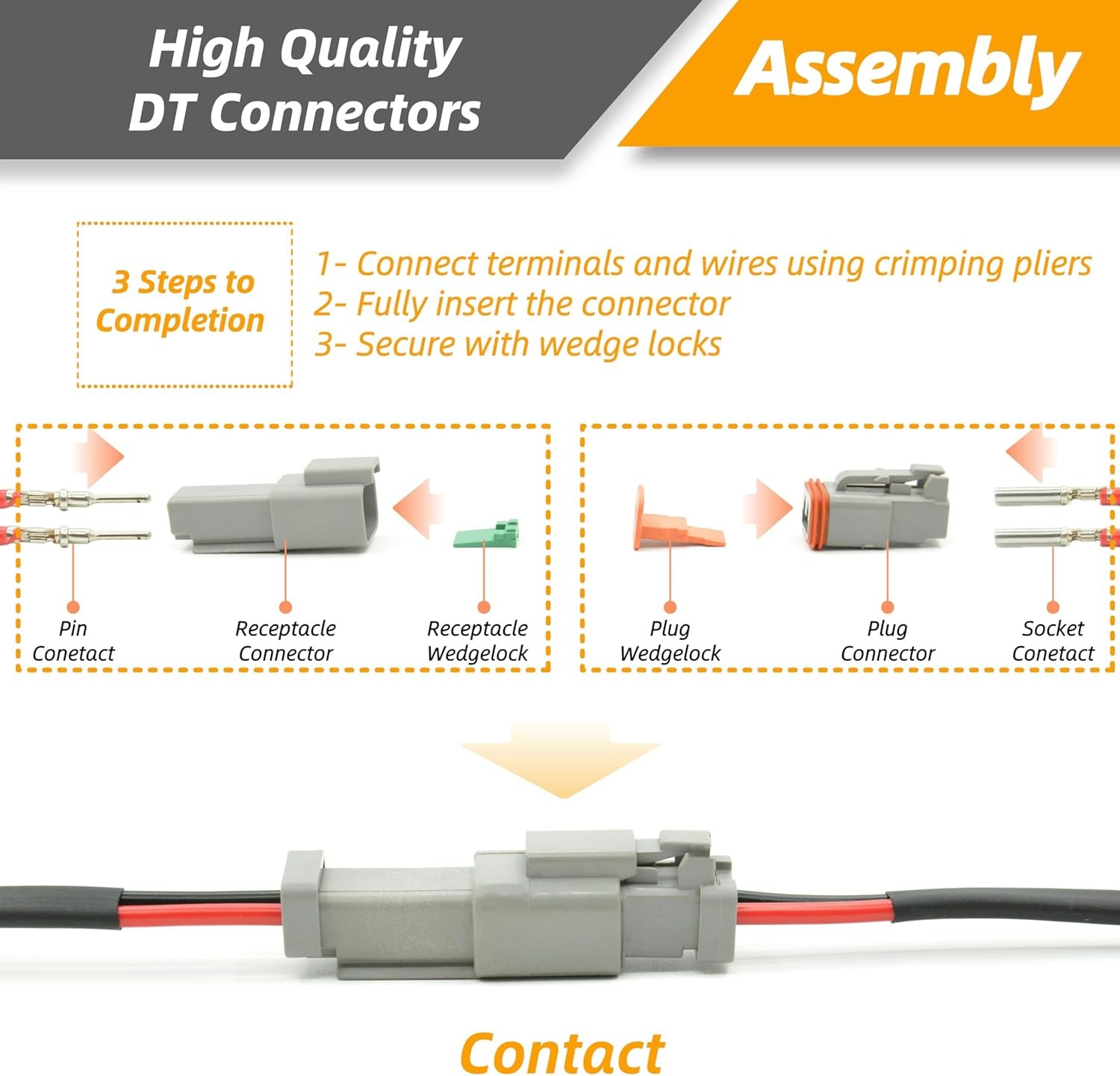 216 PCS DT Connector Kit with Ratcheting Wire Crimper for Deutsch Connector,…