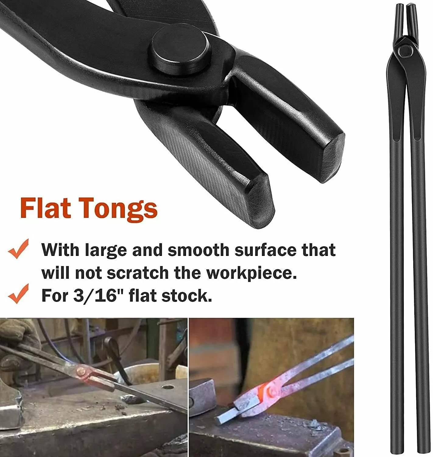 Knife Making Tongs Blacksmith Bladesmith Tong Set Vise Anvil Forge Tools 5PCS