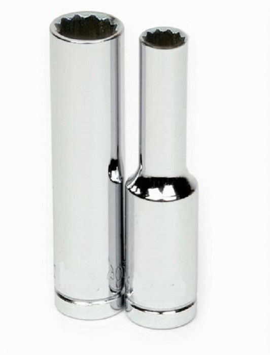 1/4″ Drive Deep 12-Point Sockets, Metric, High-Polished Chrome Finish, Williams