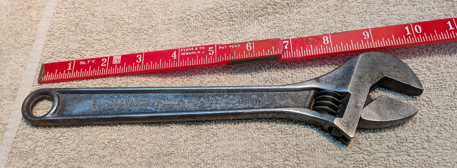 Blue Point 10 Inch Adjustable Wrench GAJ10A 250mm Industrial Black Finish