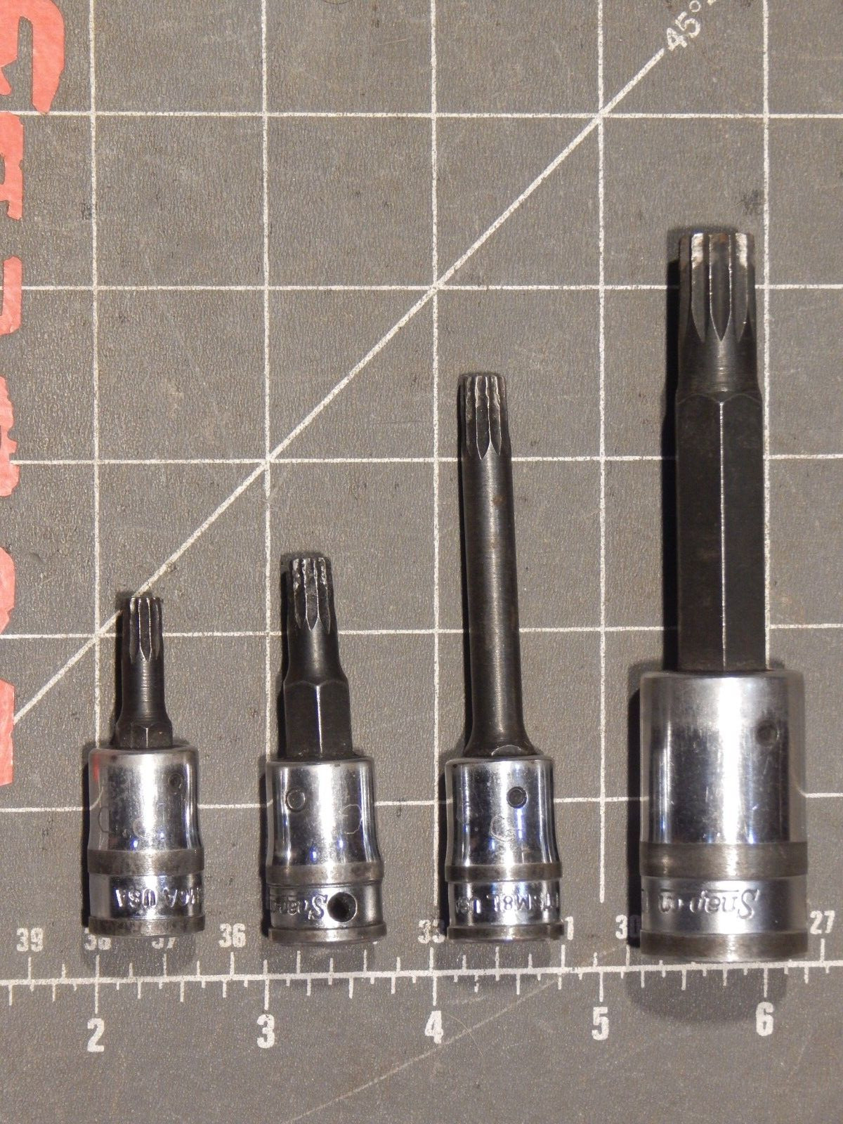 Snap On 4pc 3/8 1/2″Drive Triple Square Socket Driver Lot 6MM 8MM 12MM FTSM6A Dr