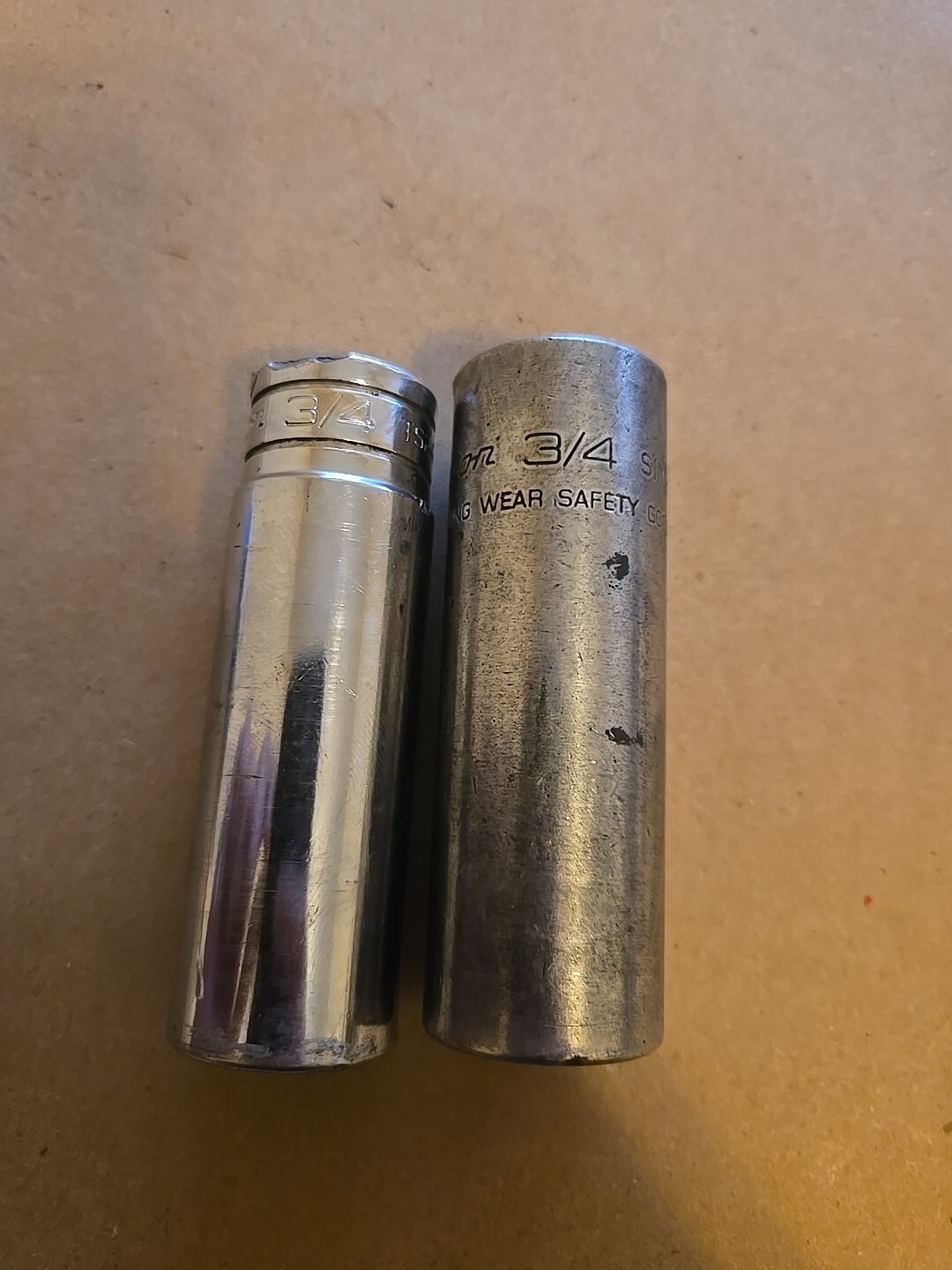 Snap On 1/2″ Drive 3/4″ 6PT SAE Deep Chrome Impact Sockets Worn TS241,SIM240