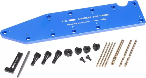 72610 Manifold Drill Template for Ford 3.5L Ecoboost Remove Broken Exhaust Blue