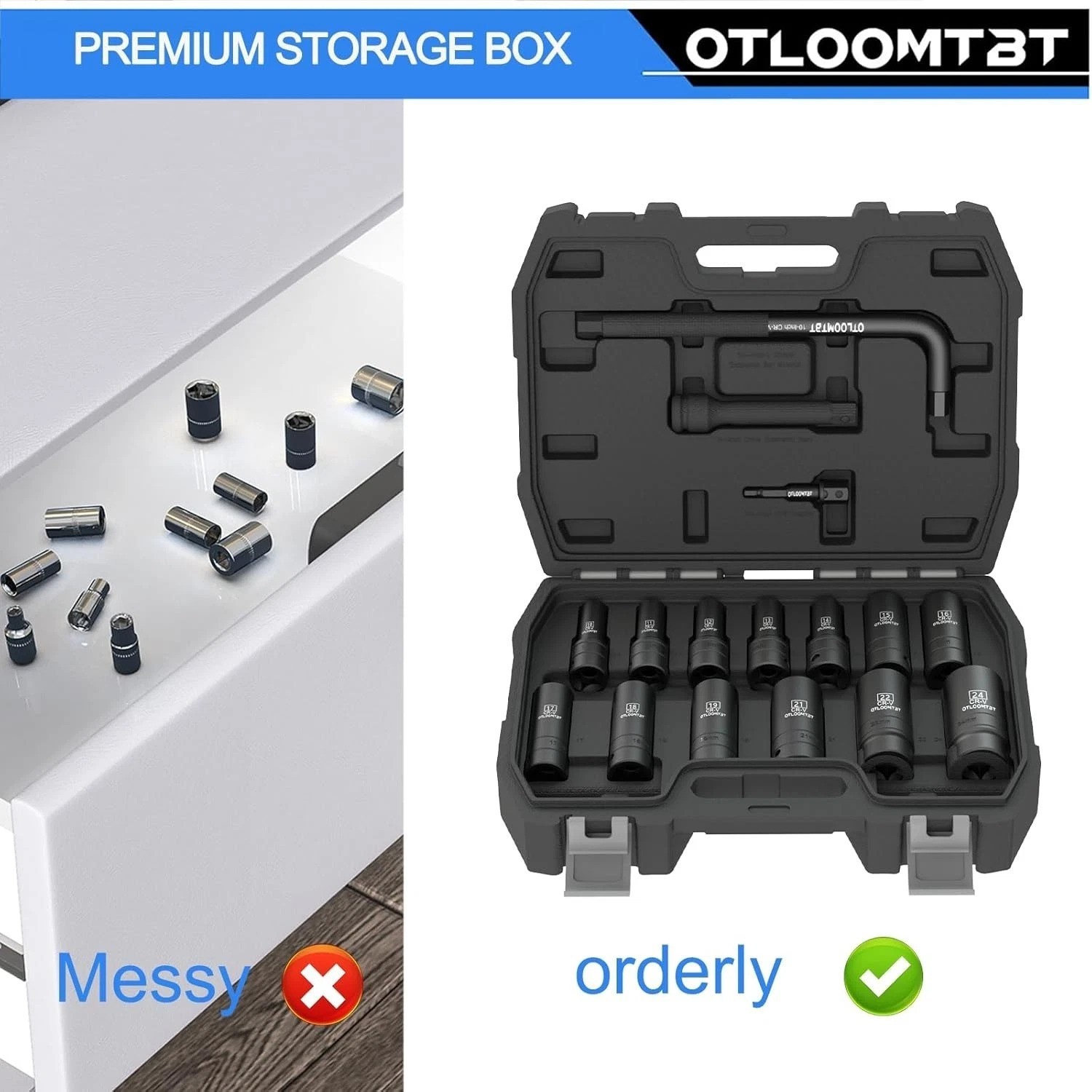 16-Piece 1/2-Inch Drive Chrome Vanadium Impact Socket Set – Durable & Precise