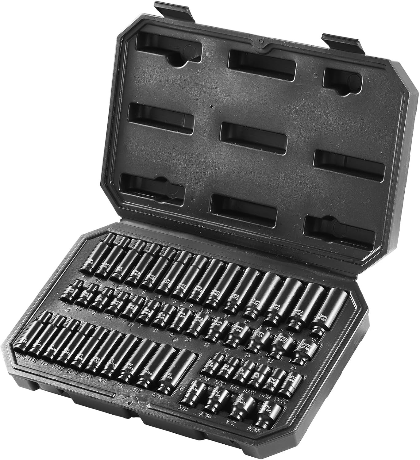 Easy-to-Read 48pc Drive Impact Socket Set – Cr-Mo Steel