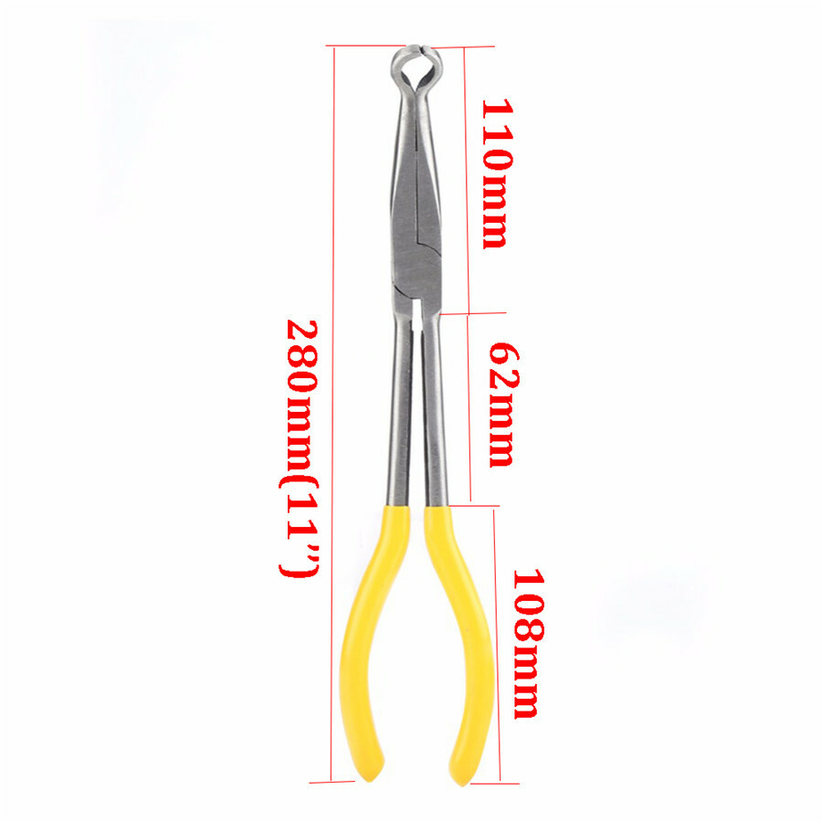 280mm Long Spark Plug Pliers Offset Tip Spark Plug Wire Boot Puller Removal Tool