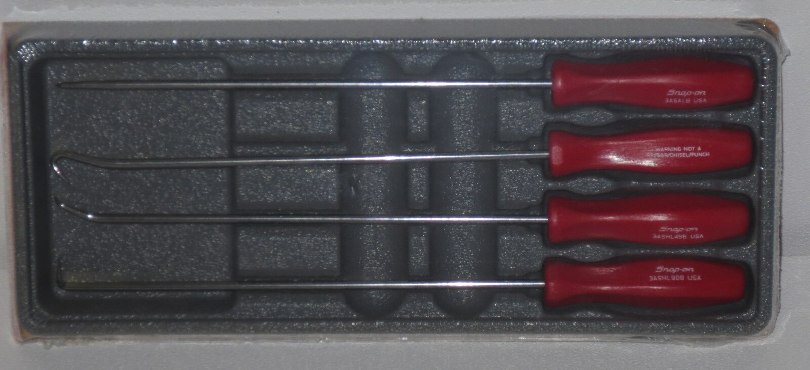 NEW! Snap-on Pick Set, LONG SHAFT, ASAL204BR *RED HARD HANDLES* NEW & SEALED!