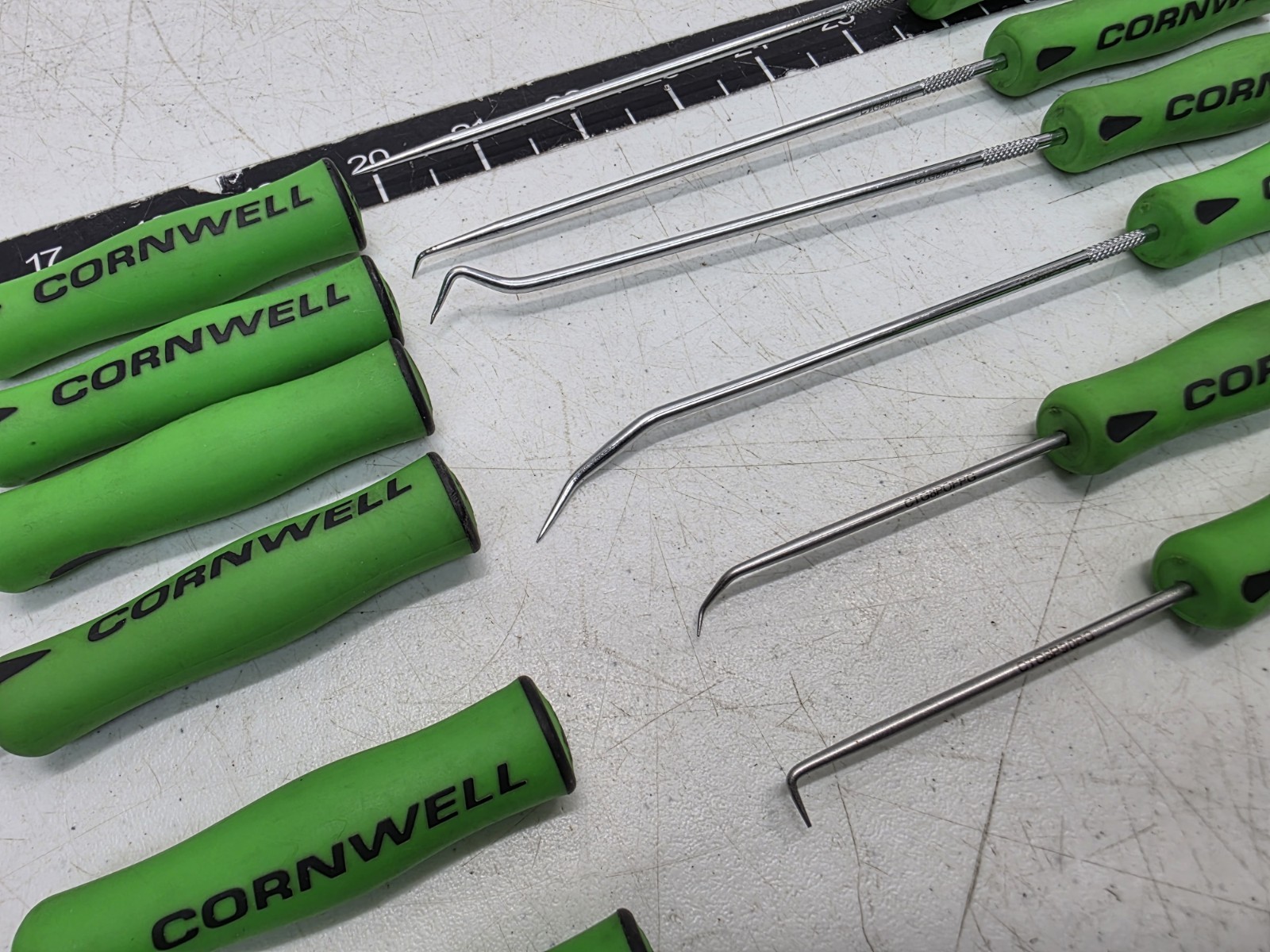 Cornwell Tools CTG812HPSG 12pc Hook & Pick Set, NEON GREEN Soft Grip Handle