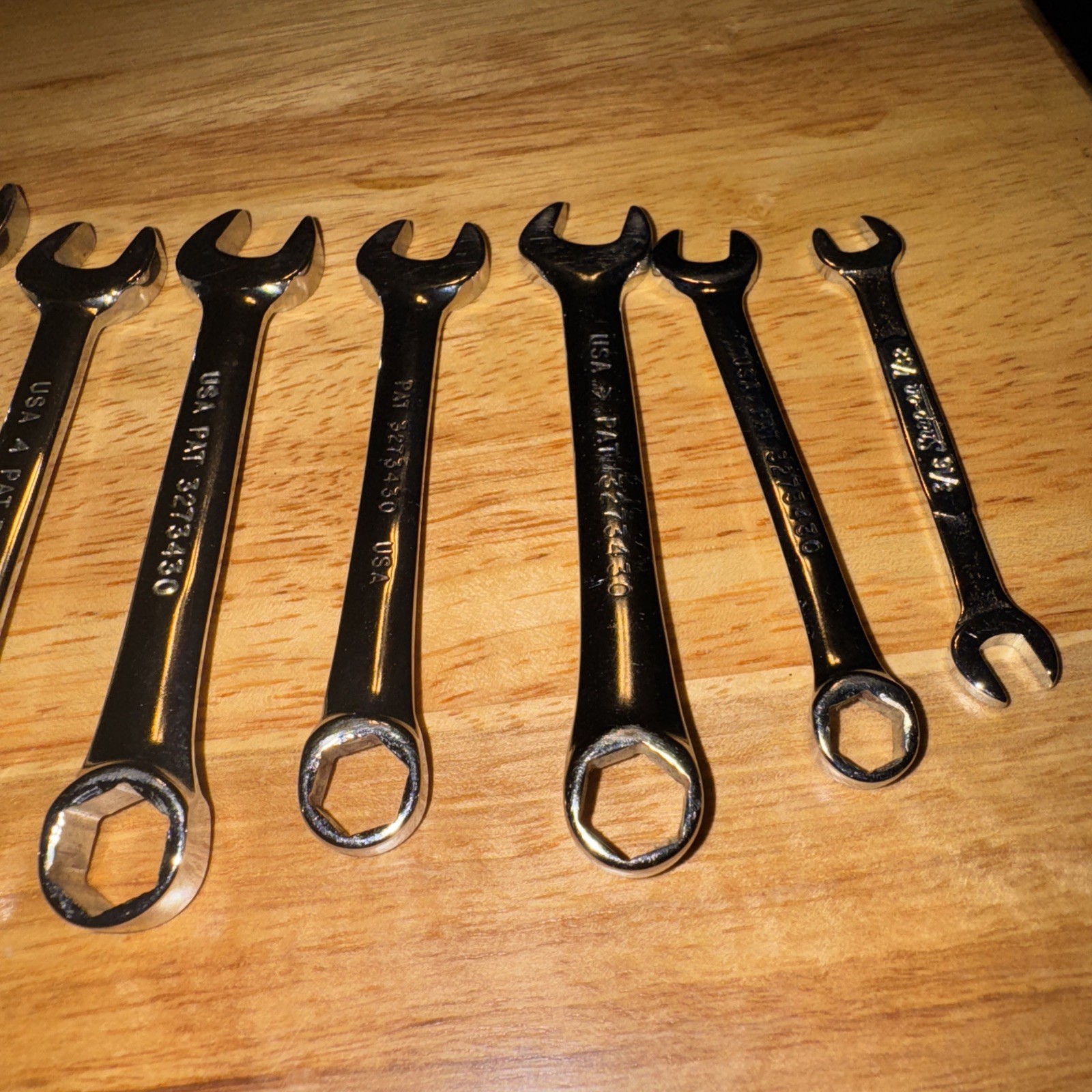 Snap-On Combination Wrench Lot USA Chrome Professional Mechanic Tool