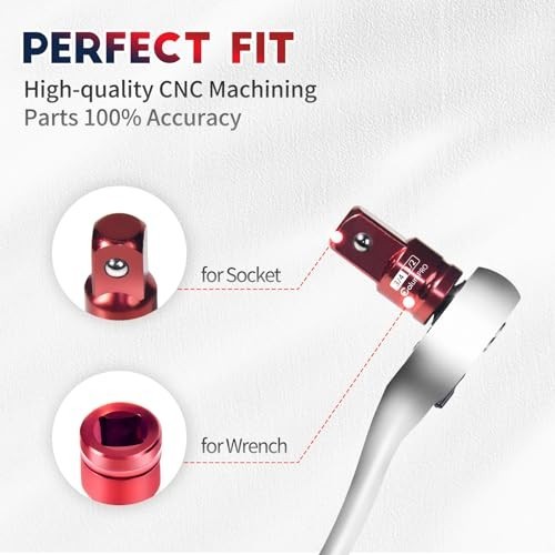 5PCS Impact Socket Adapter Converter&Reducer3/4, 3/8, 1/2, 1/4, 1/4 to 3/8