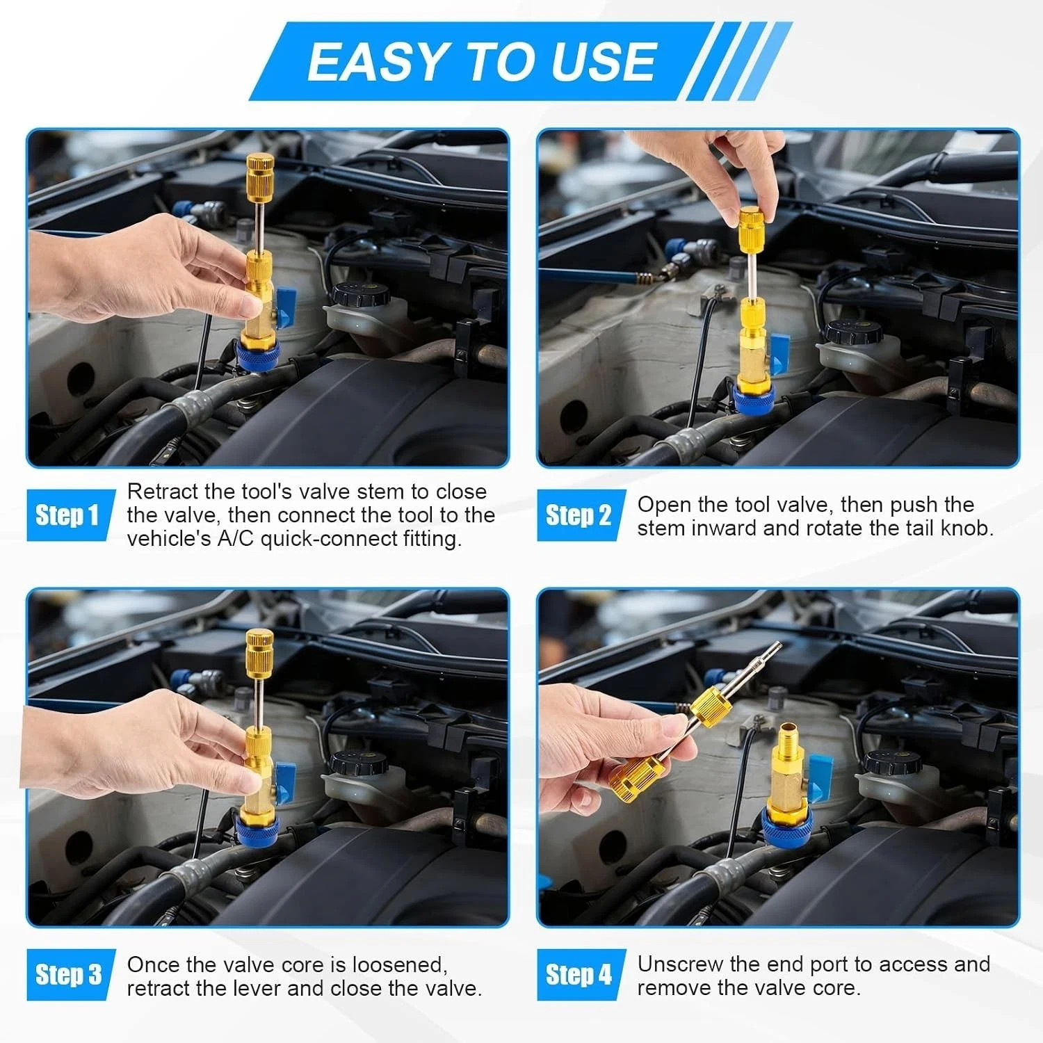 A/C Air Conditioning R134A Valve Core High Low Pressure Remover Installer Tool