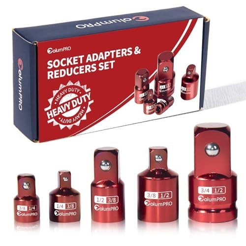 5PCS Impact Socket Adapter Converter&Reducer3/4, 3/8, 1/2, 1/4, 1/4 to 3/8