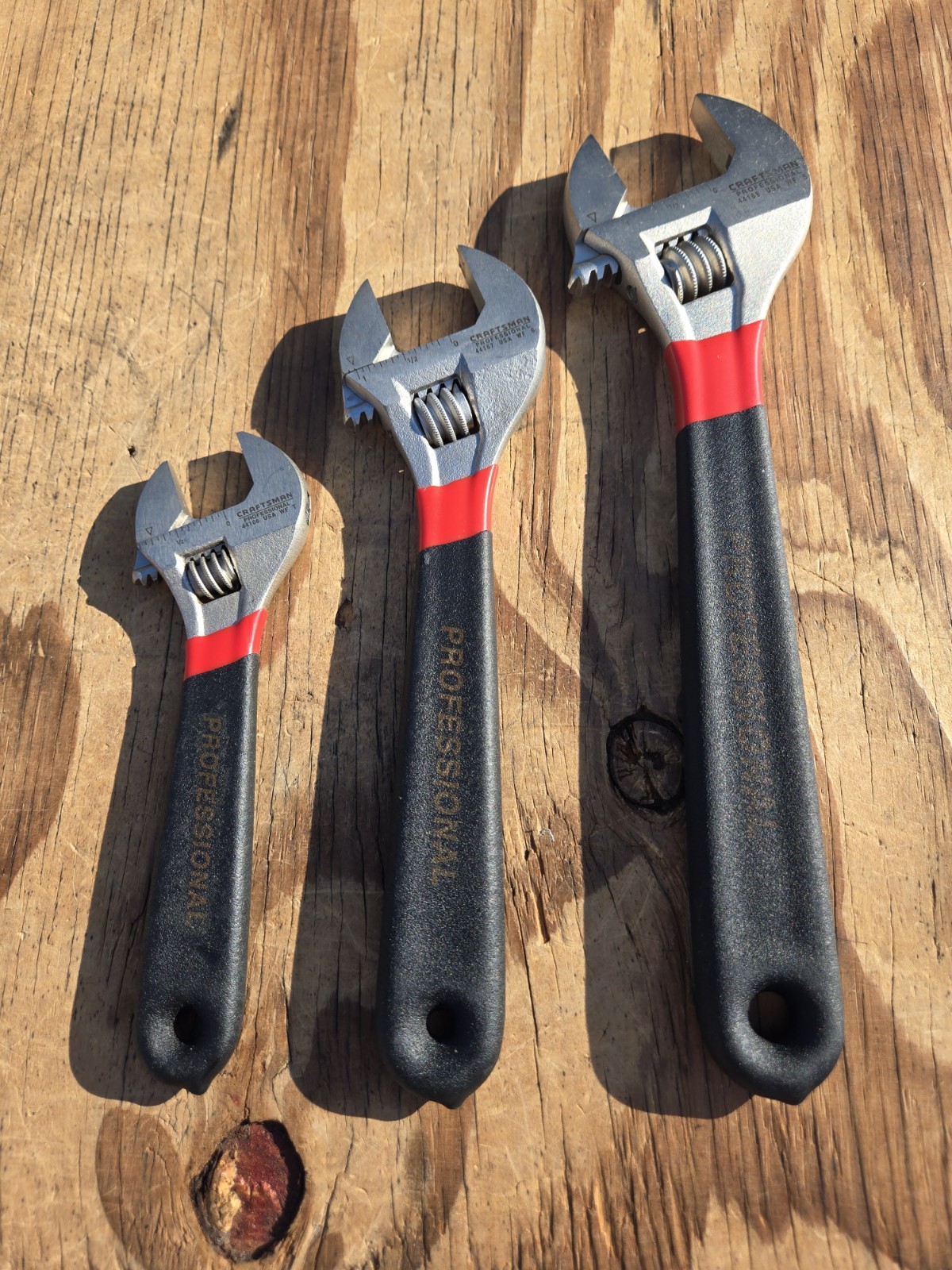 Vintage 3pc SEARS Craftsman USA Professional Adjustable 6-8-10″ Wrench Set 44015