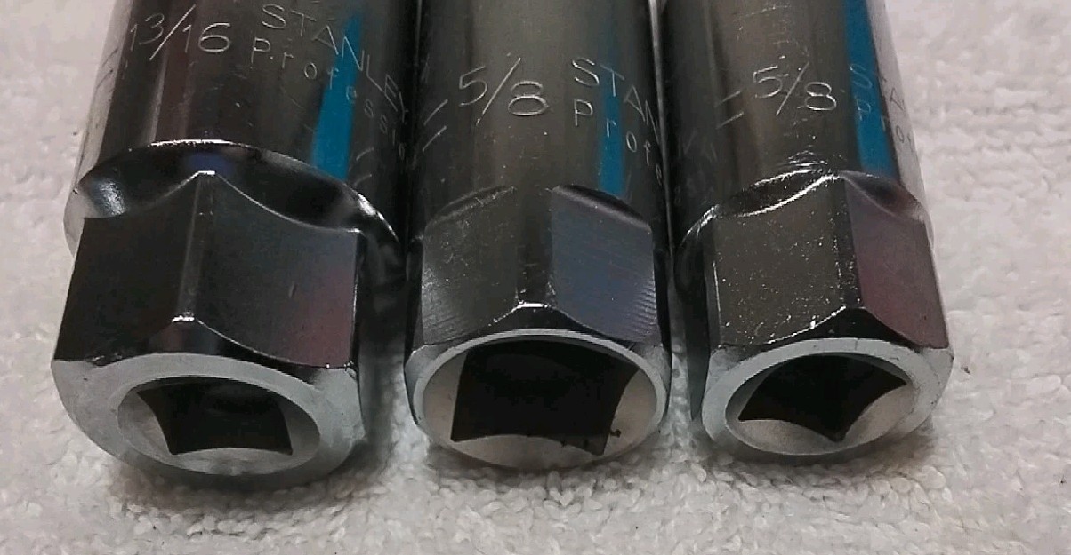 3pc STANLEY 3/8″&1/2″ DRIVE SPARK PLUG SOCKET SET SAE USA 🇺🇸