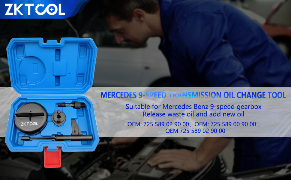 Metal oil change and filler tool for Mercedes Benz 725.0 9-speed Transmission