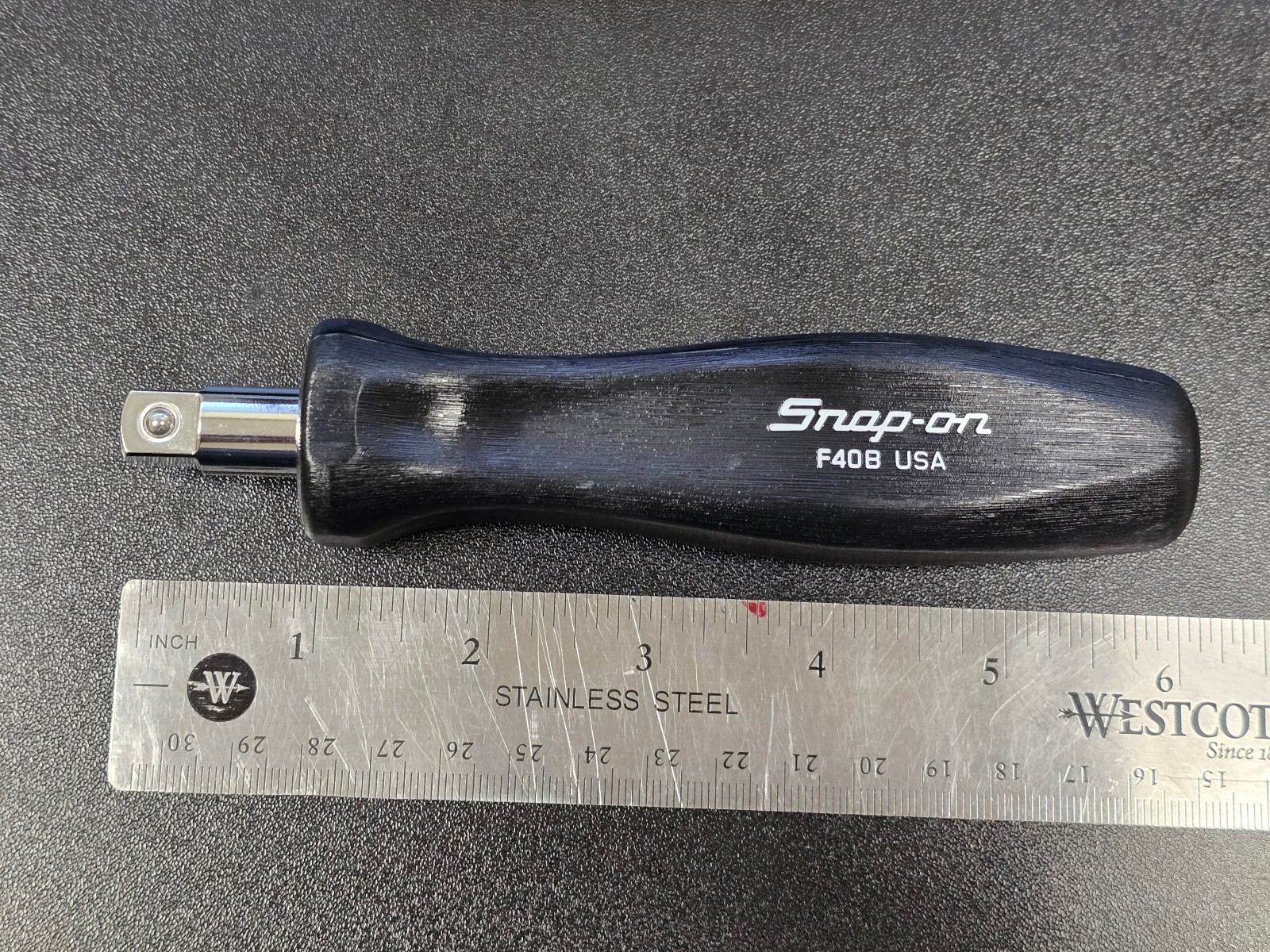 Snap On Tools f40b 3/8” drive 5-15/16” hard handle stubby shank driver black new