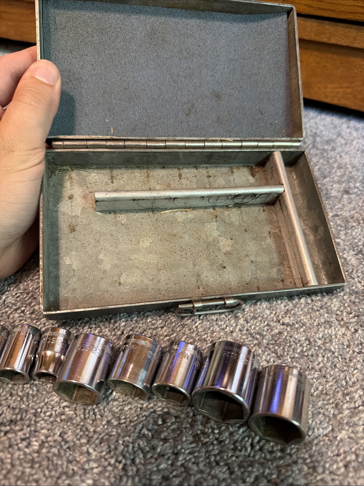 VTG Craftsman Easco 16 Piece Deep 6 Point Socket Set USA With Storage Box NICE
