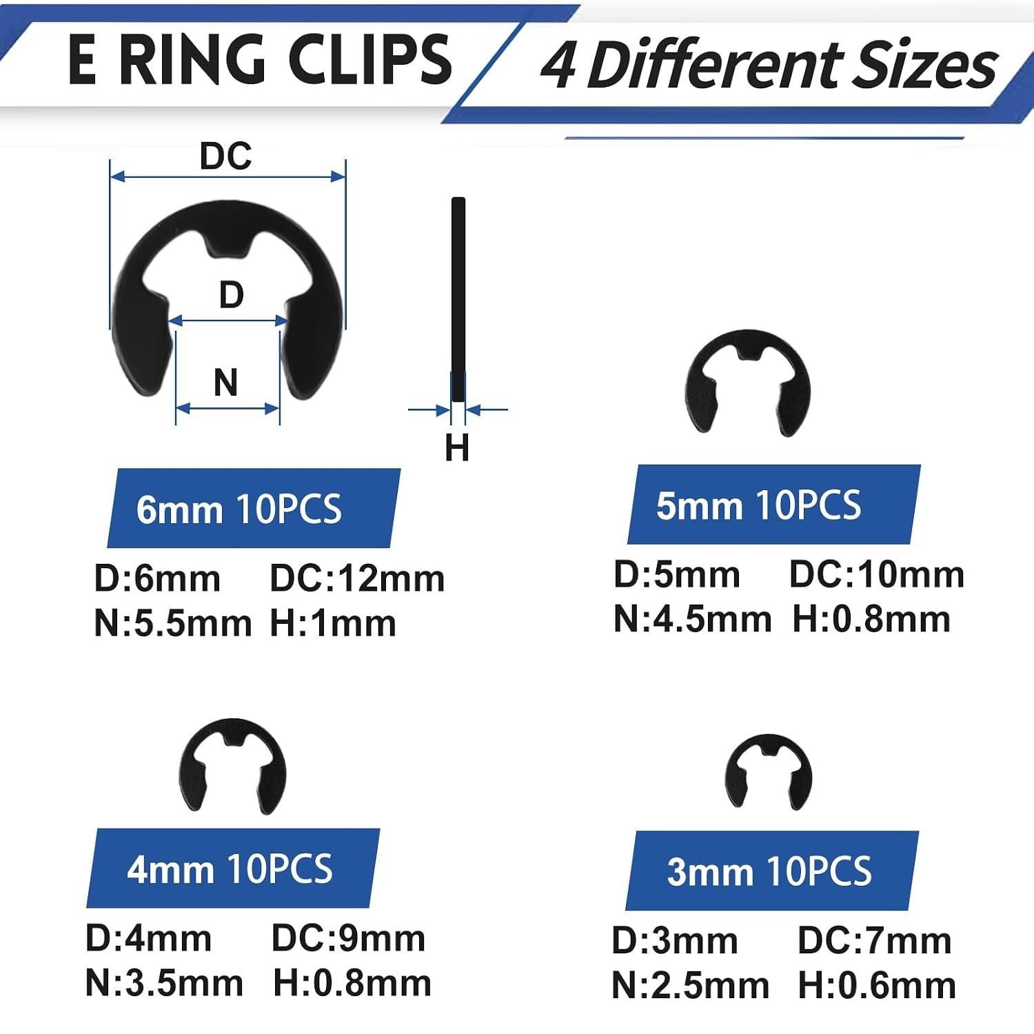 Professional E Clips Installation Kit – Exchangeable Tool for 3/4/5/6mm Clips