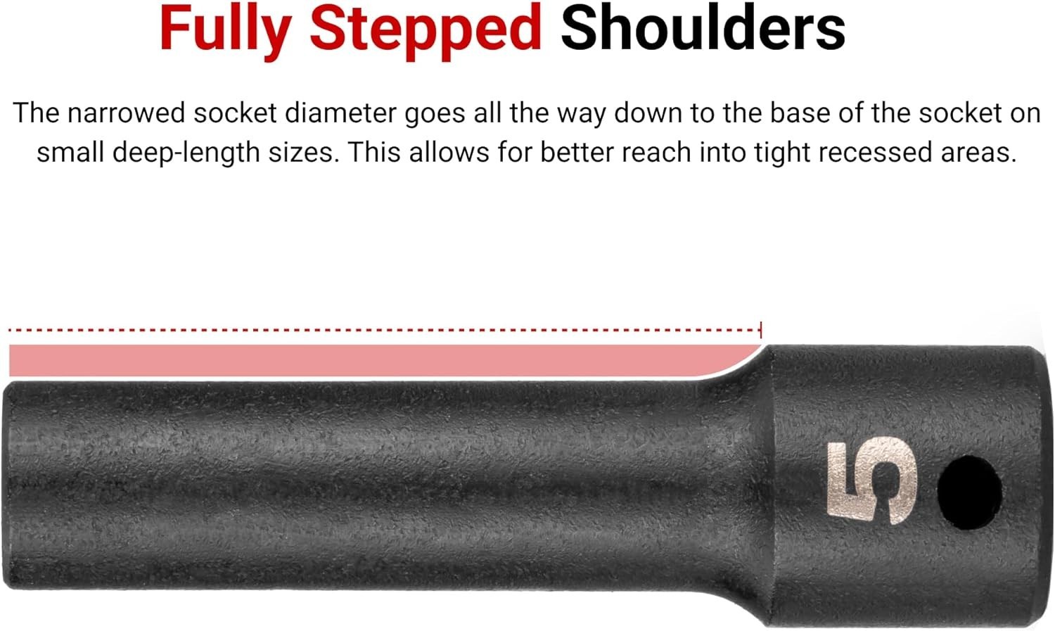 6-Point Deep Socket – 1/2 Inch Drive x 7/16 Inch Chrome-Plated Alloy Steel