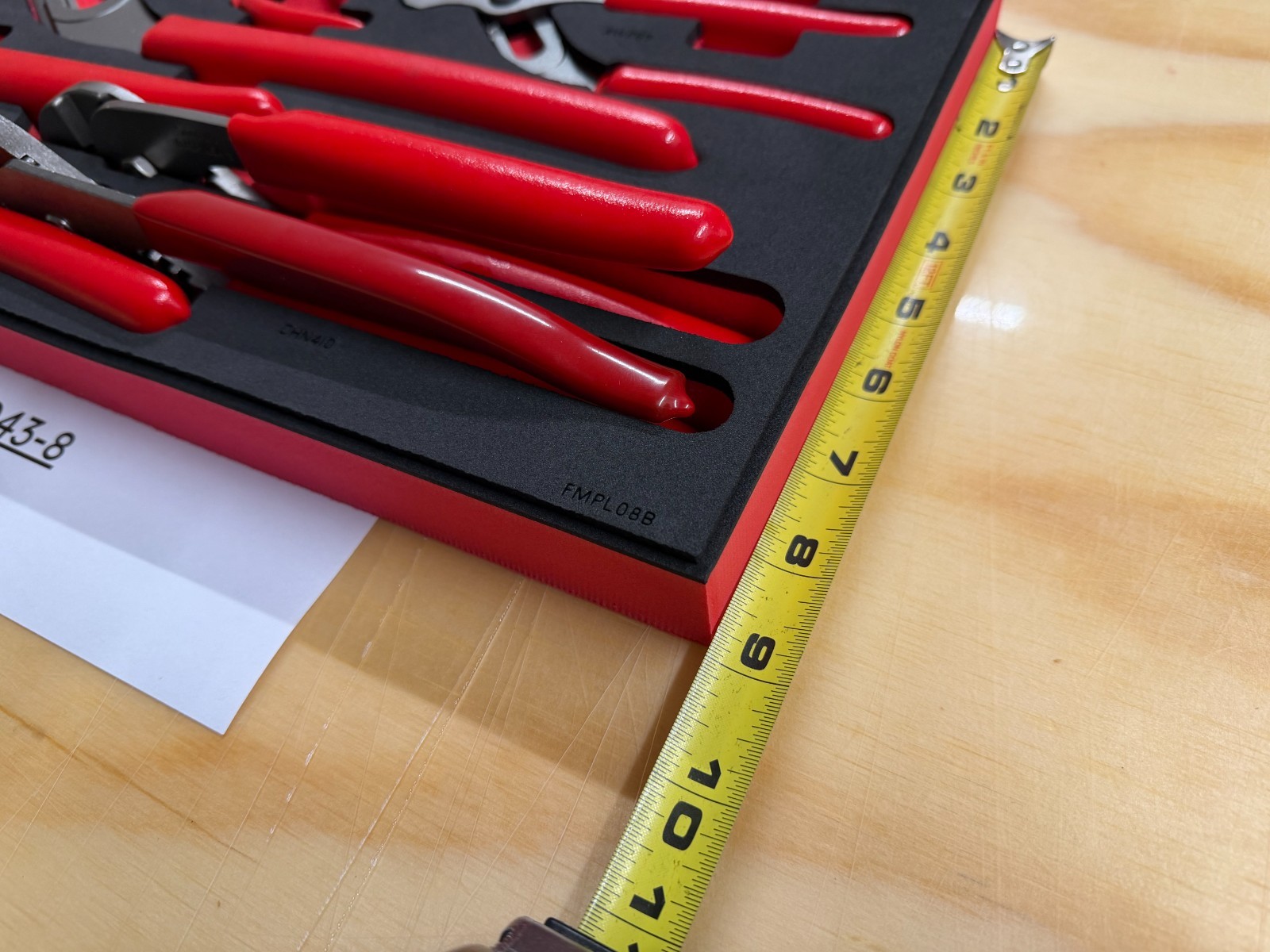 Snap-on Tools USA NEW RED 6pc Adjustable Joint Pliers Foam Set PLAJ600FR