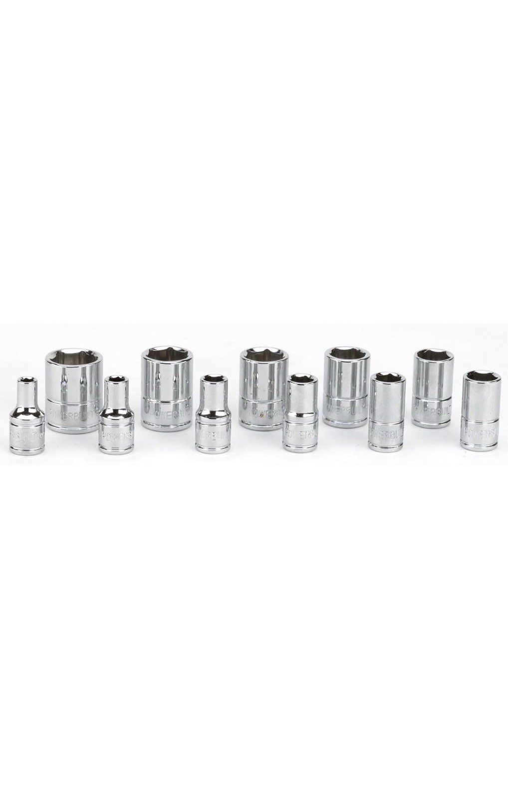 Powerbuilt 11 Piece Metric Shallow Socket Set, 1/4-Inch Drive,