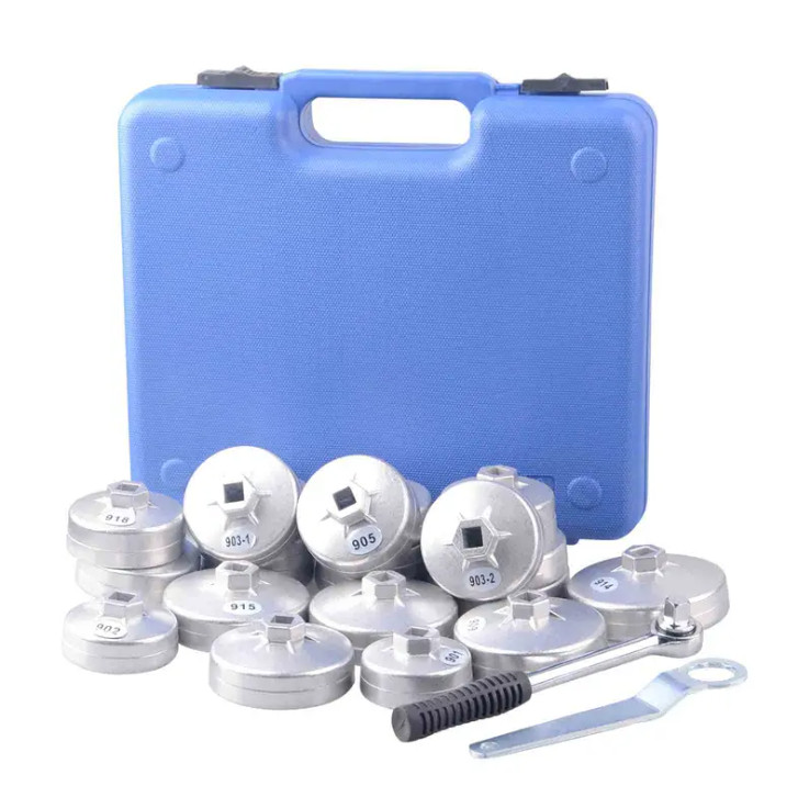 23Pcs Oil Filter Wrench Set 1/2″ Adaptor Cup Type Removal Tool Socket Kit