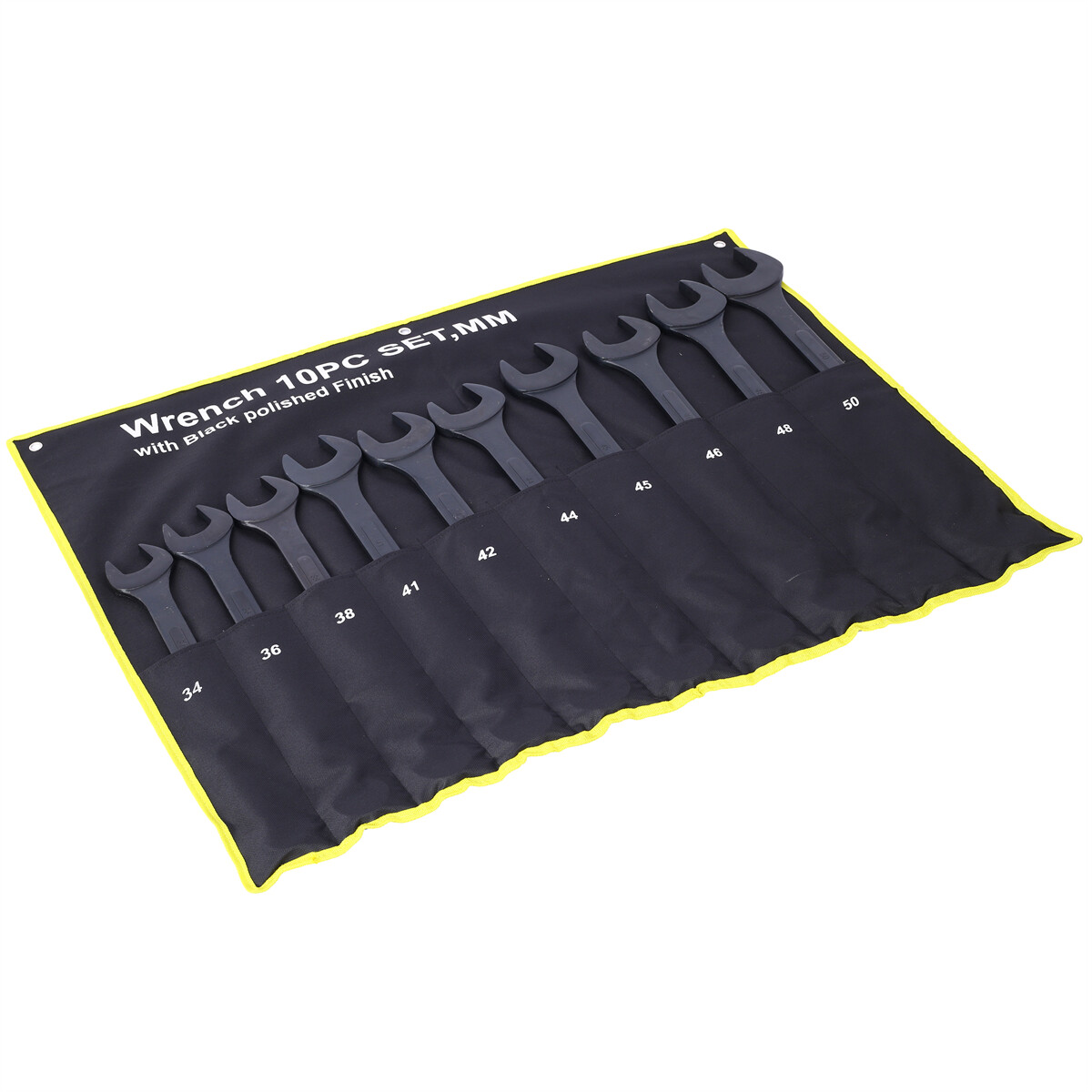 10 pcs Metric Jumbo Combination Wrench Set Extra Large 34-50mm with Pouch