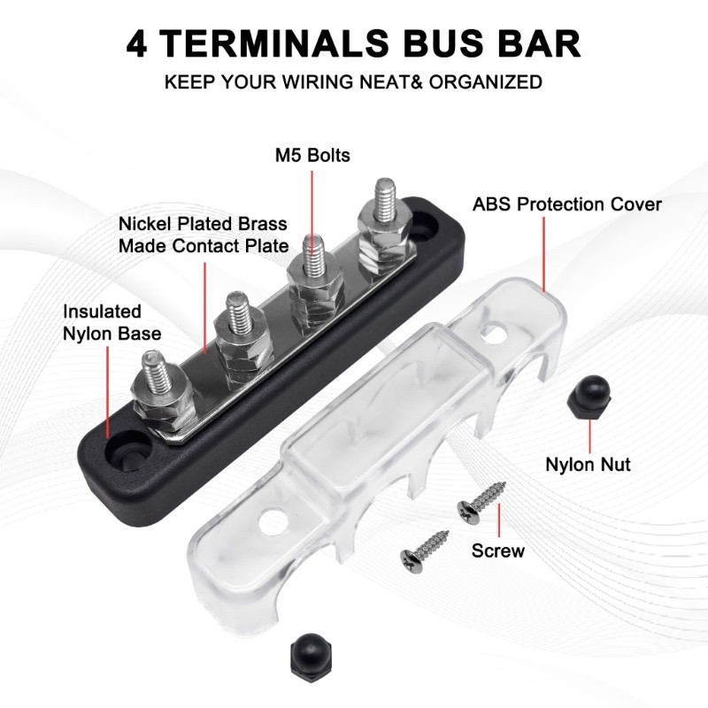 Heavy Duty 150A Power Distribution Block for Automotive & Marine Applications