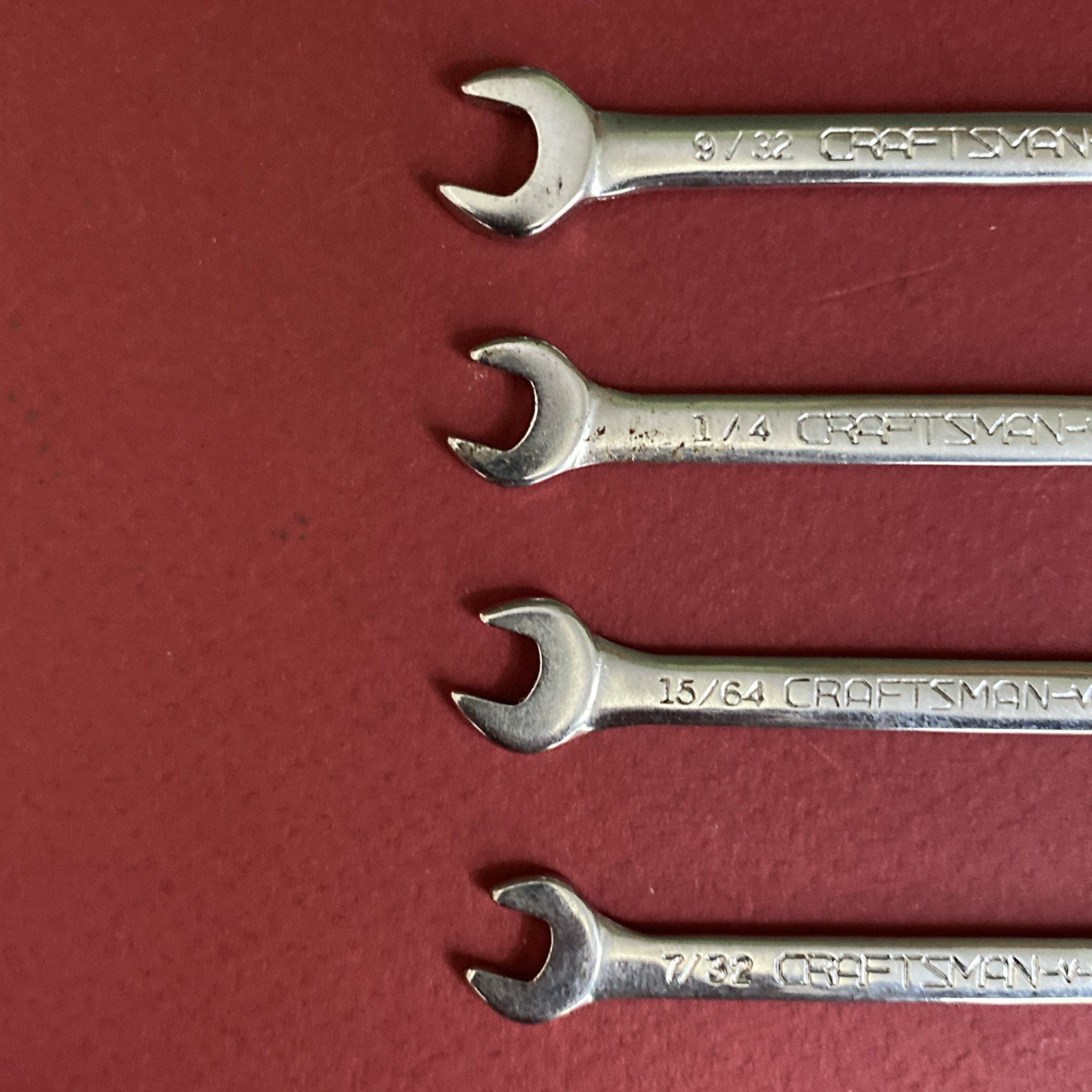 Craftsman USA 8-Pc Open End -V- Ignition Wrench Set 4306 Super-tuff 90° Offset