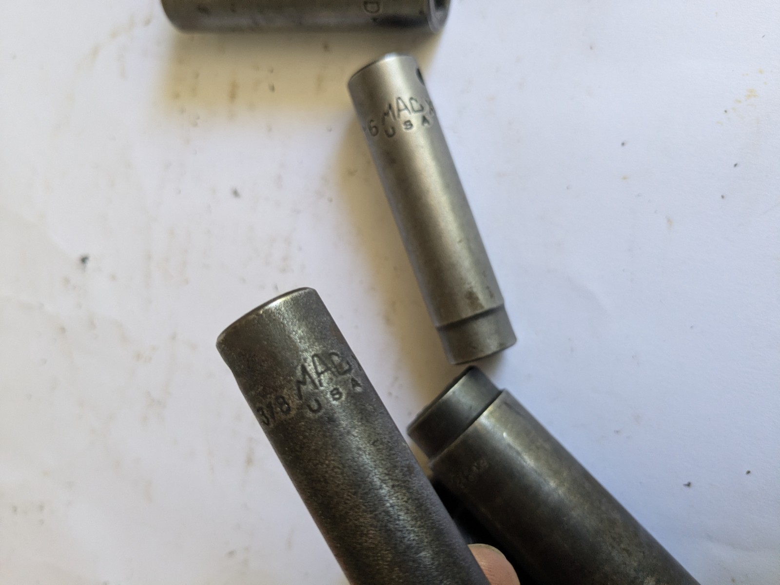 Set Of 7 Vintage Mac Tools Deep Impact Socket 6 point SAE Set XDP 3/8″-3/4″ USA