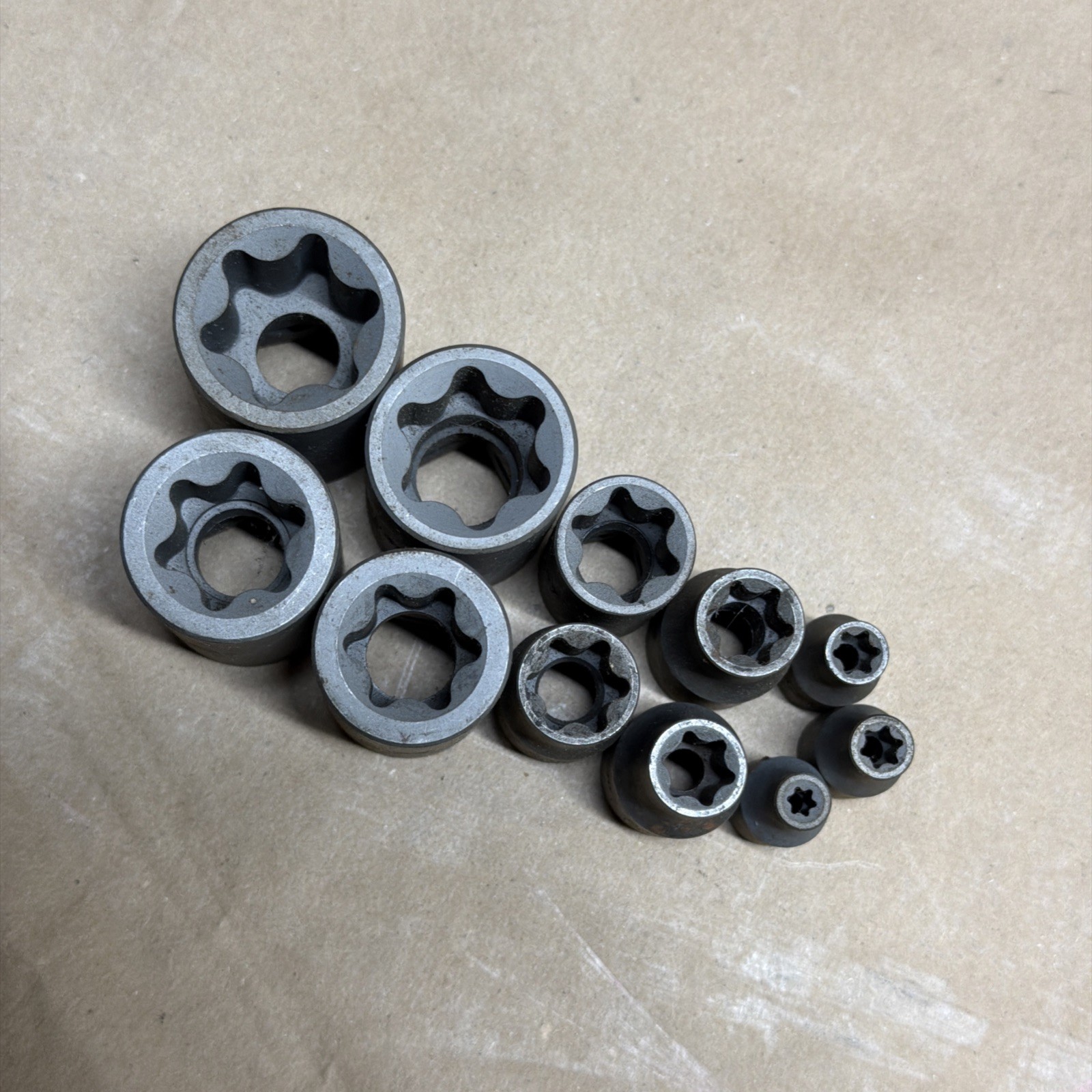 OTC External Torx Bit Sockets Lot of 11 (24,22,20,18,16,14,12,10,7,6,4) Used