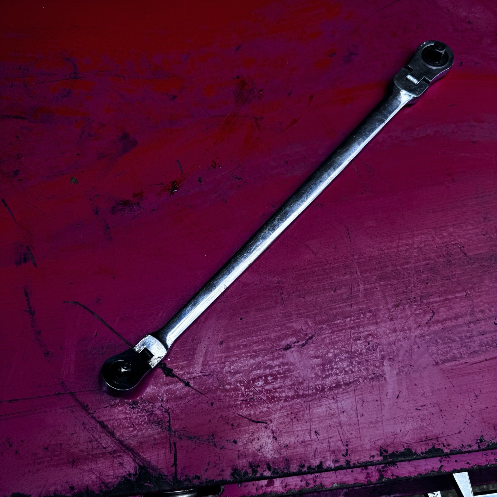 Pittsburgh Pro Extra Long Double Flex Head Ratchet 3/8” Drive Chrome