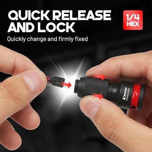 4 Pcs Impact Socket to 1/4″ Hex Adapter Set, Quick-Change Wrench Converter, Ratc