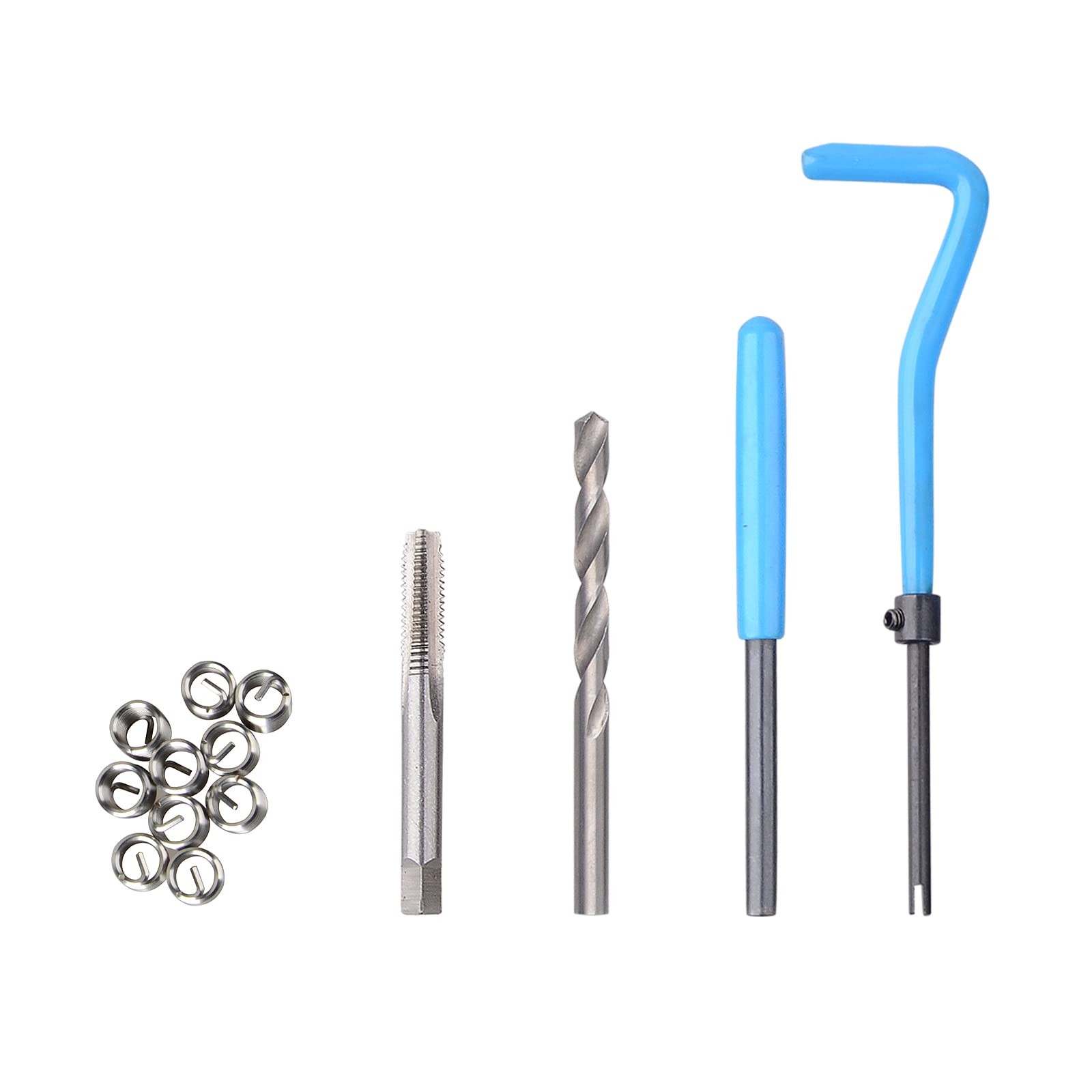 131PC SAE Thread Repair Kit, HSS Drill Helicoil Kit Standard, 1/4″ 5/16″ 3/8″ 7/