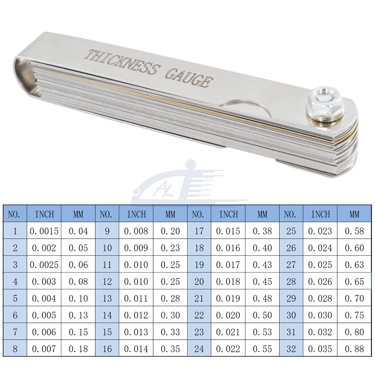 Universal Spark Plug Gap Tool 32 Blades Metric Feeler Gauge Gap Filler Measuring