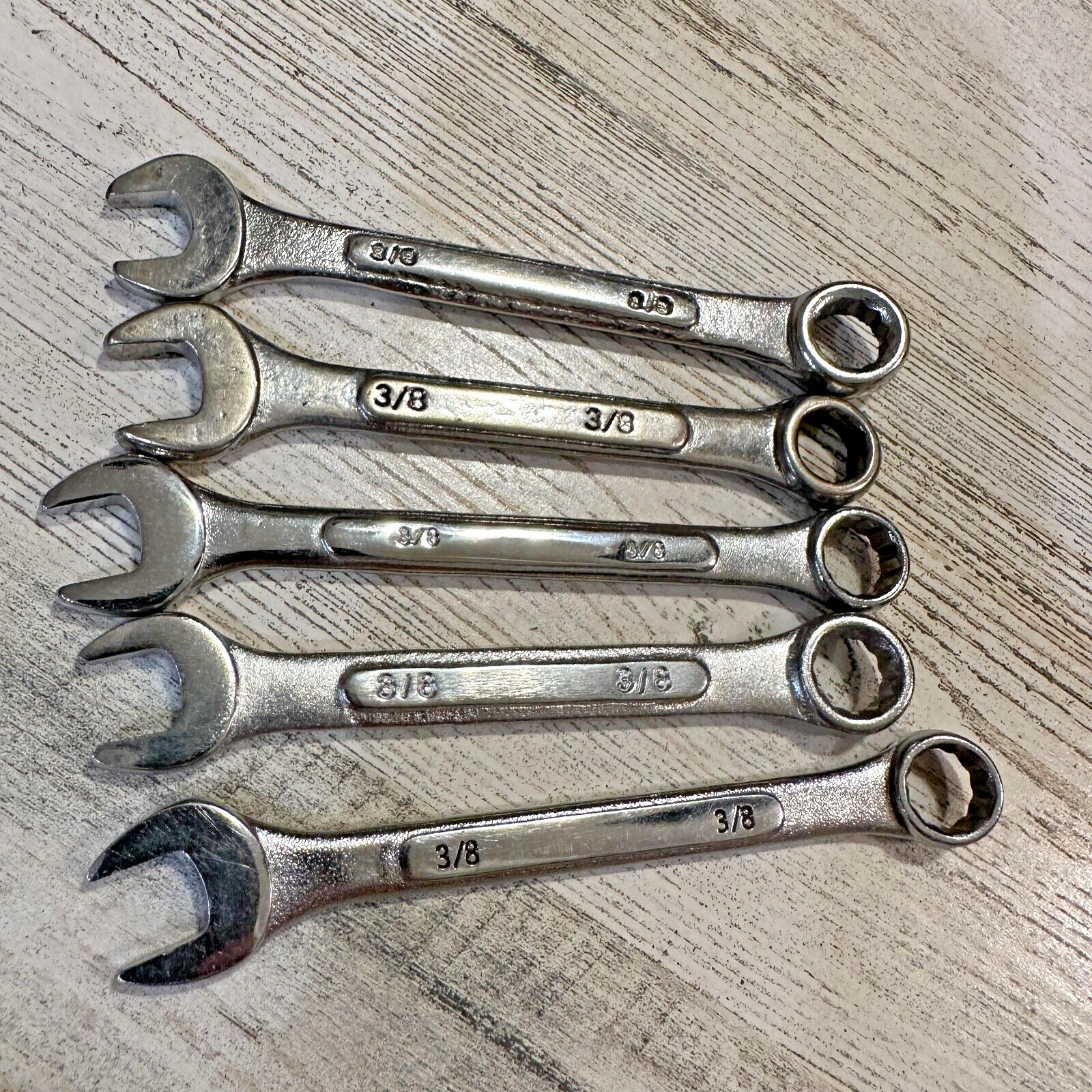 Generic 3/8″ 12 Point Combination Wrench 5″ Long Similar Lot of 5